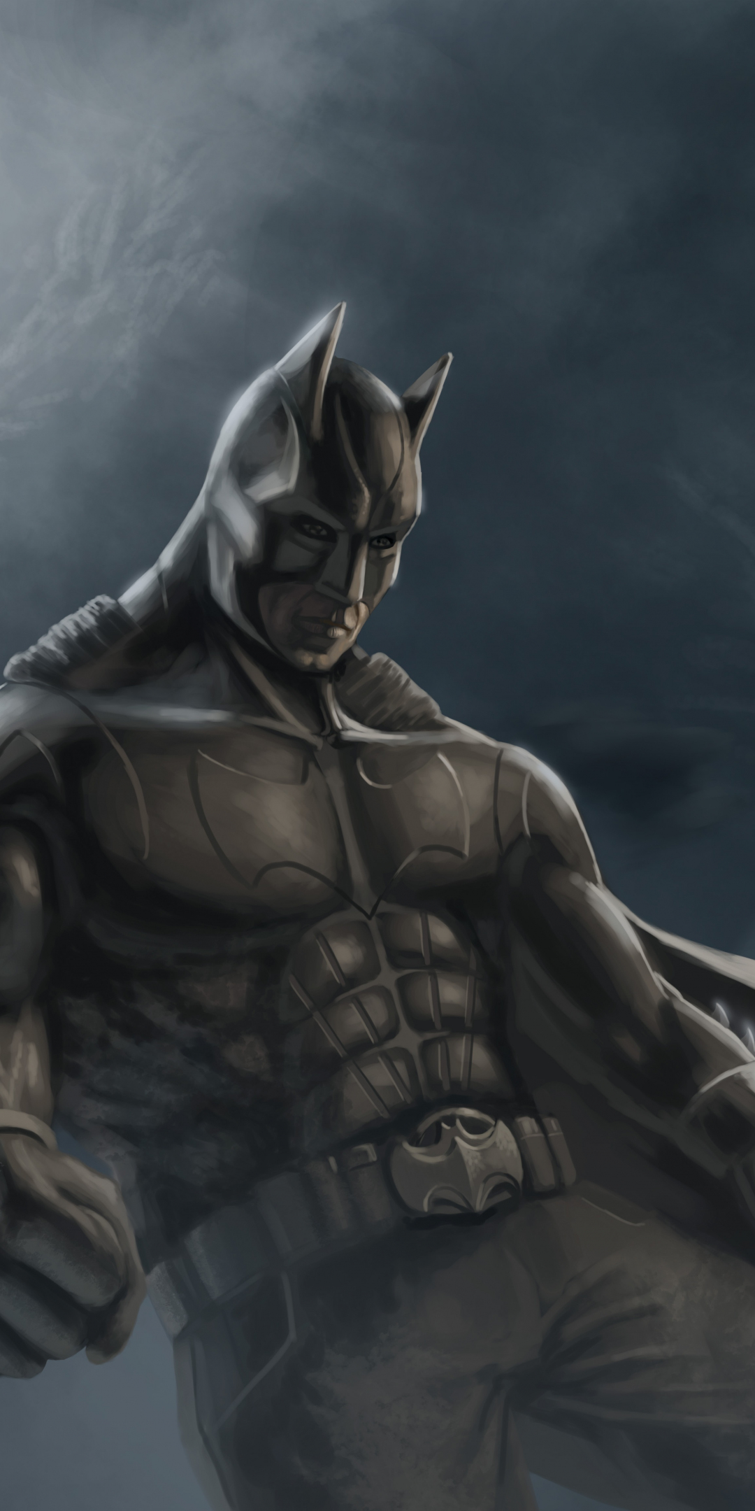 Batman, the dark knight, superhero, fan artwork, 1080x2160 wallpaper