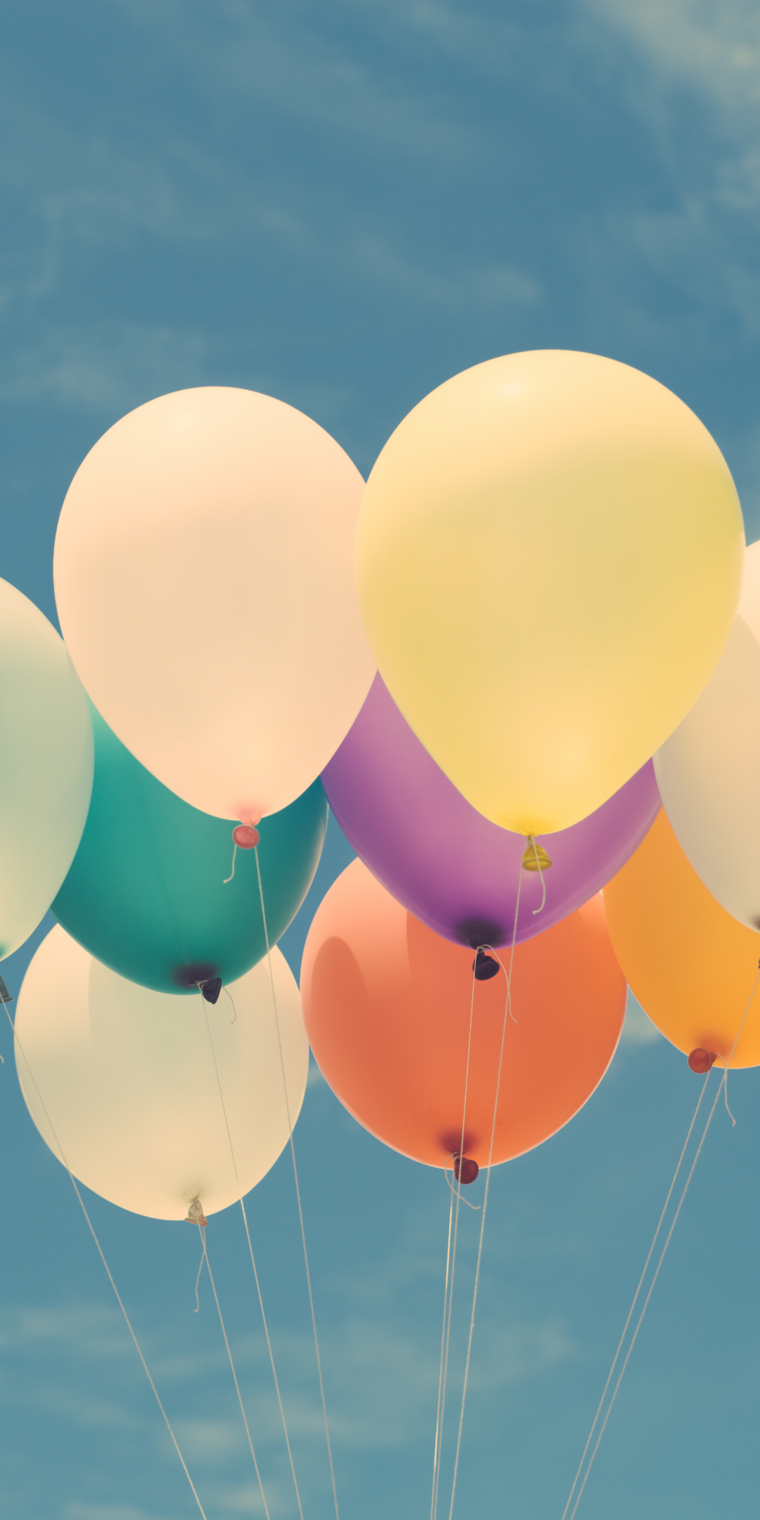 Balloons, colorful, sky, 1080x2160 wallpaper