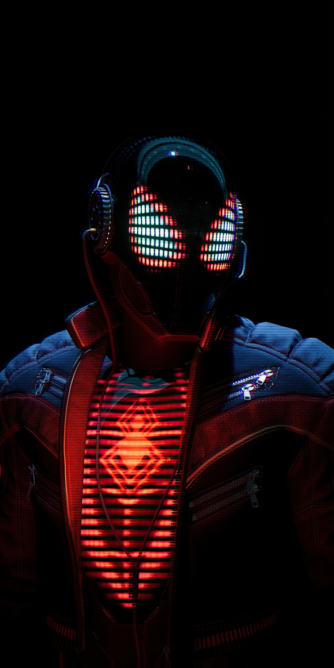 Marvel's spider-man, miles morales, dark suit with jacket, 2020, 1080x2160 wallpaper