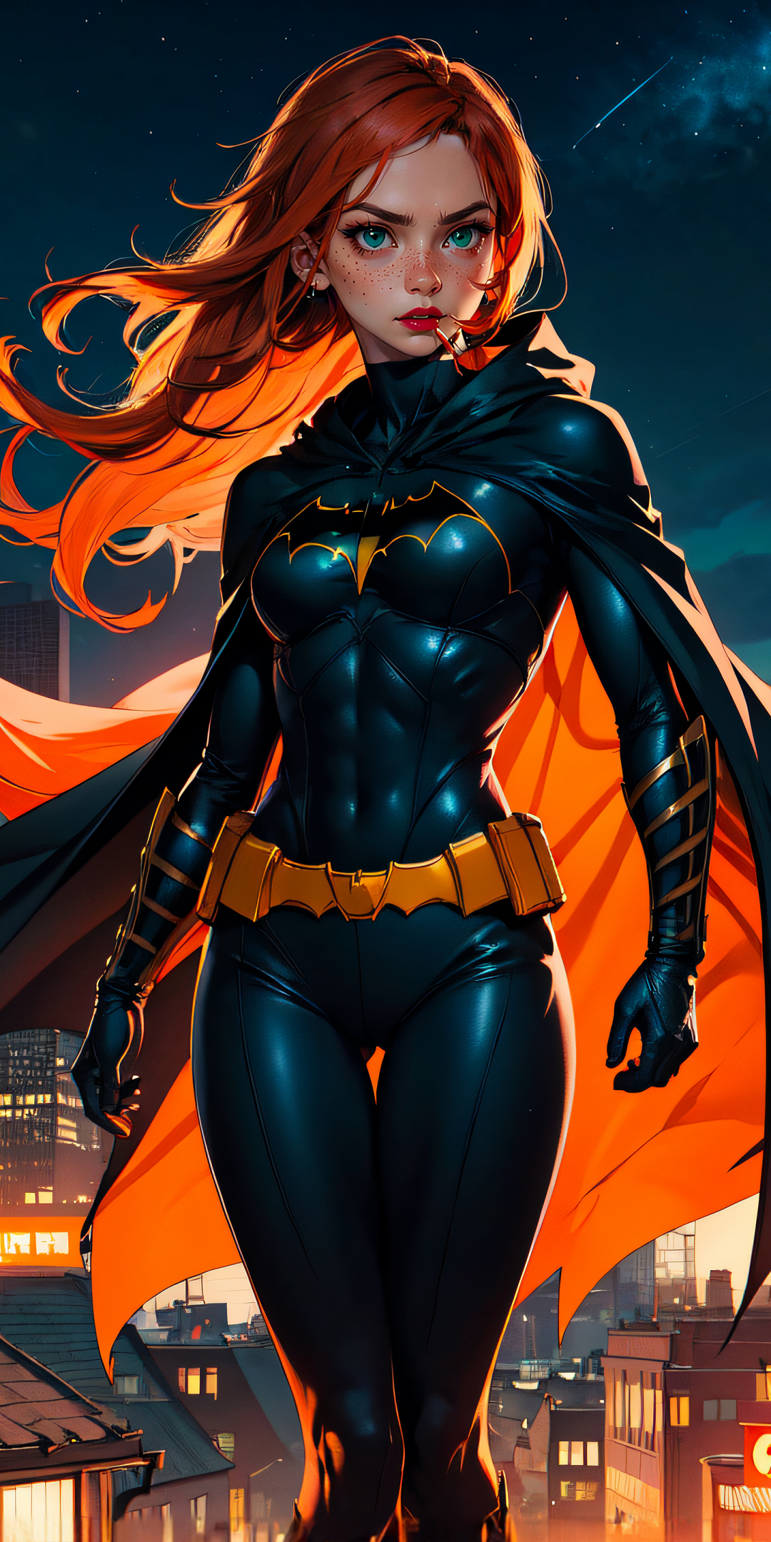 Batgirl, beautiful and bold superhero, artwork, 1080x2160 wallpaper