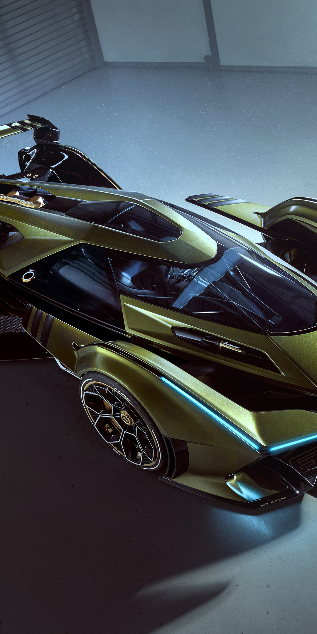 2019 car, top-view, Lamborghini Lambo V12 Vision Gran Turismo, 1080x2160 wallpaper