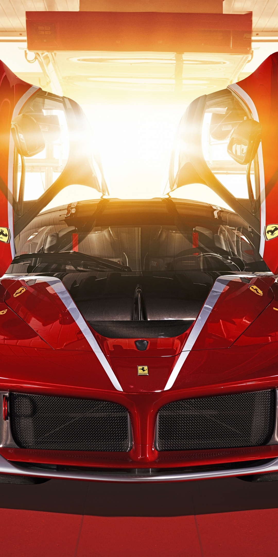 Ferrari FXX-K, red supercar, 1080x2160 wallpaper