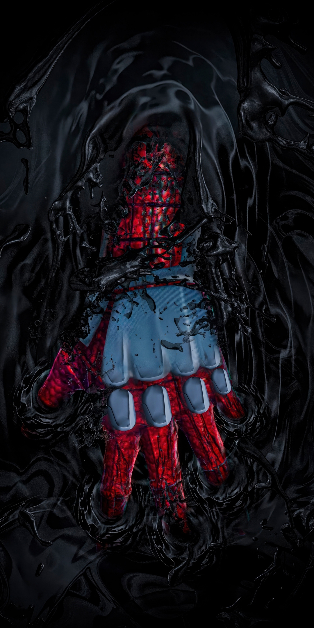 Venom over spider-man, hand, 2023, 1080x2160 wallpaper