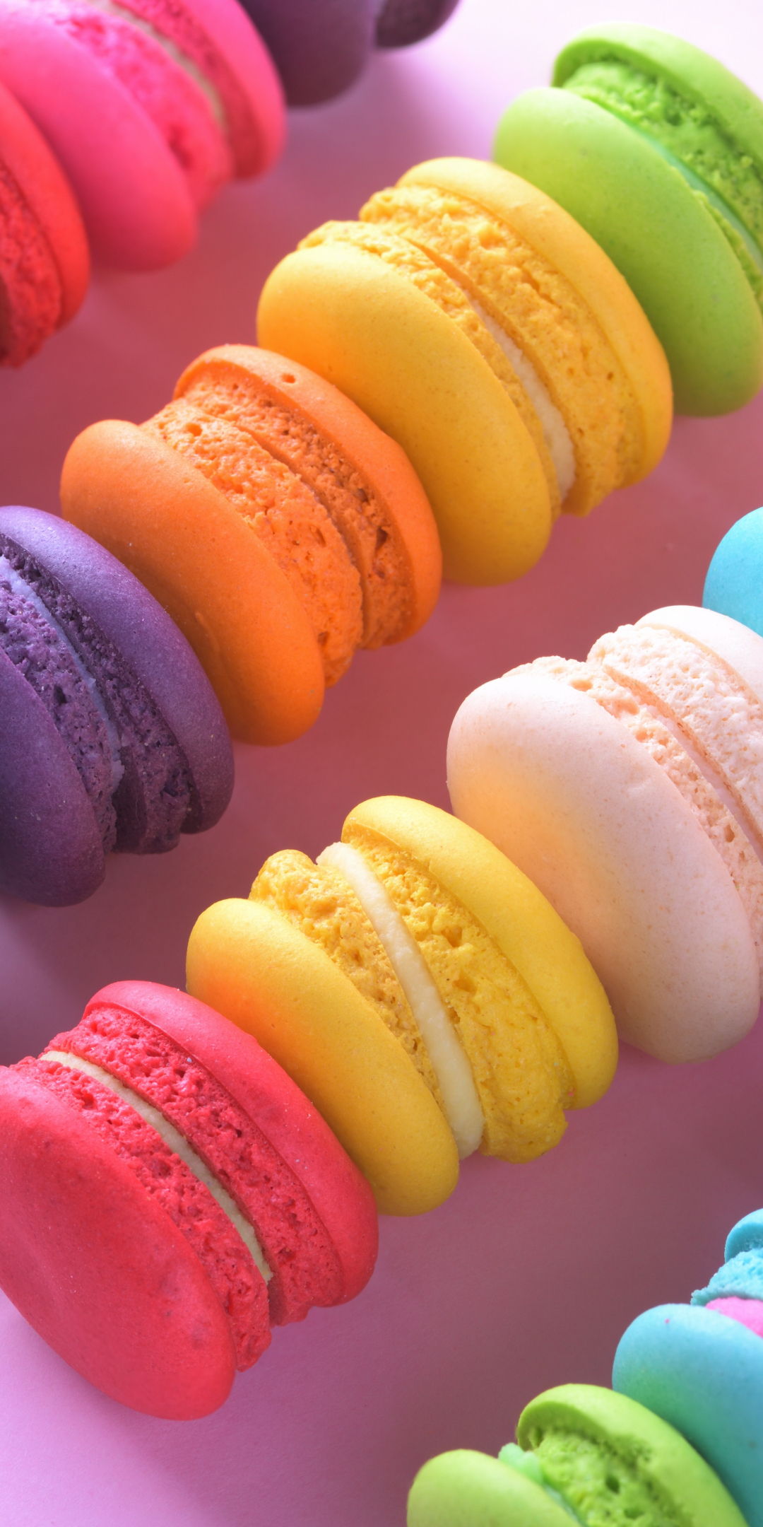 Food, colorful sweets, macarons, 1080x2160 wallpaper