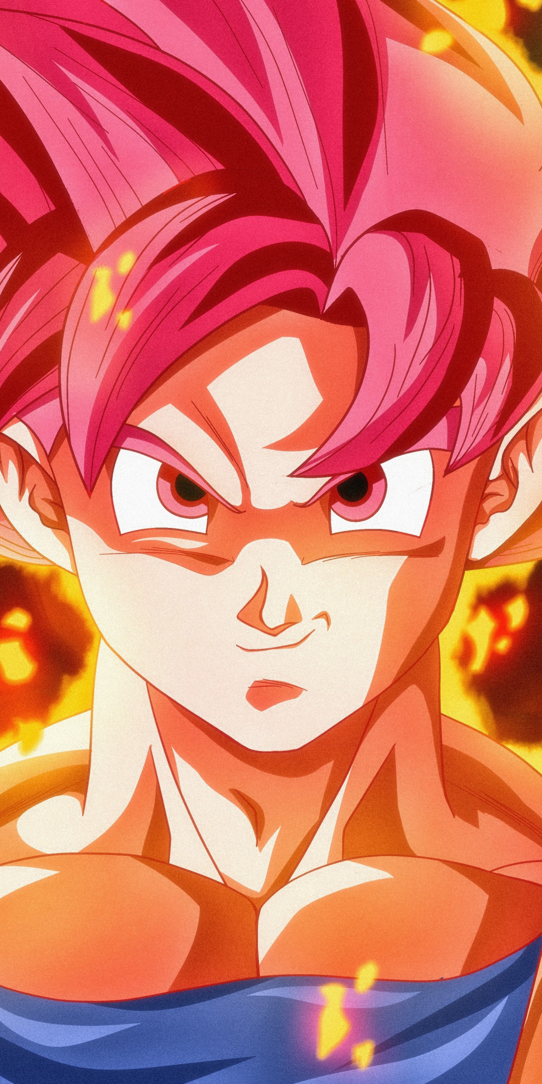 Super Saiyan god, Goku, dragon ball, red head, 1080x2160 wallpaper