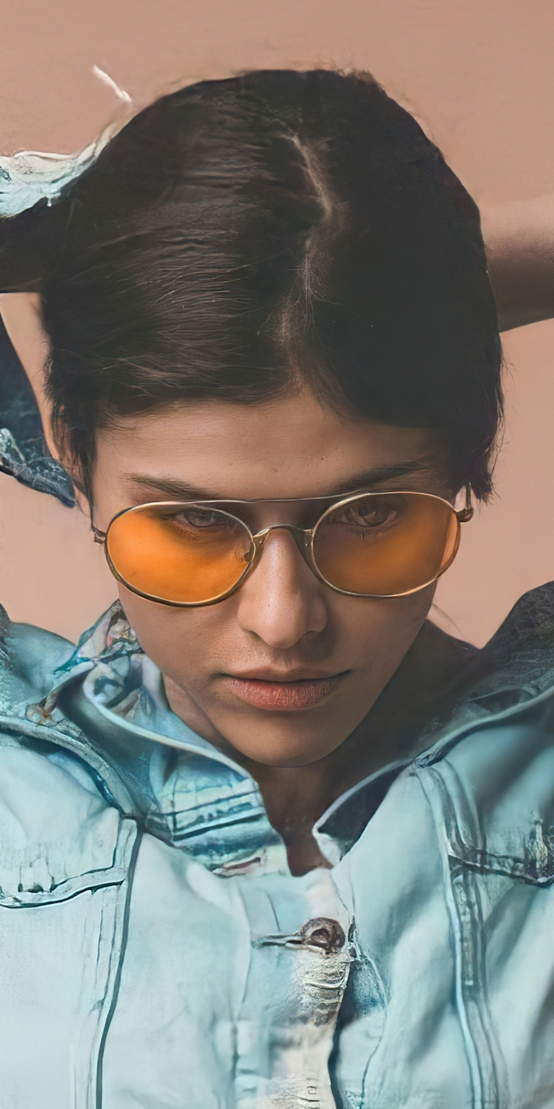 Alexandra Daddario, 2020, actress, yellow goggles, 1080x2160 wallpaper