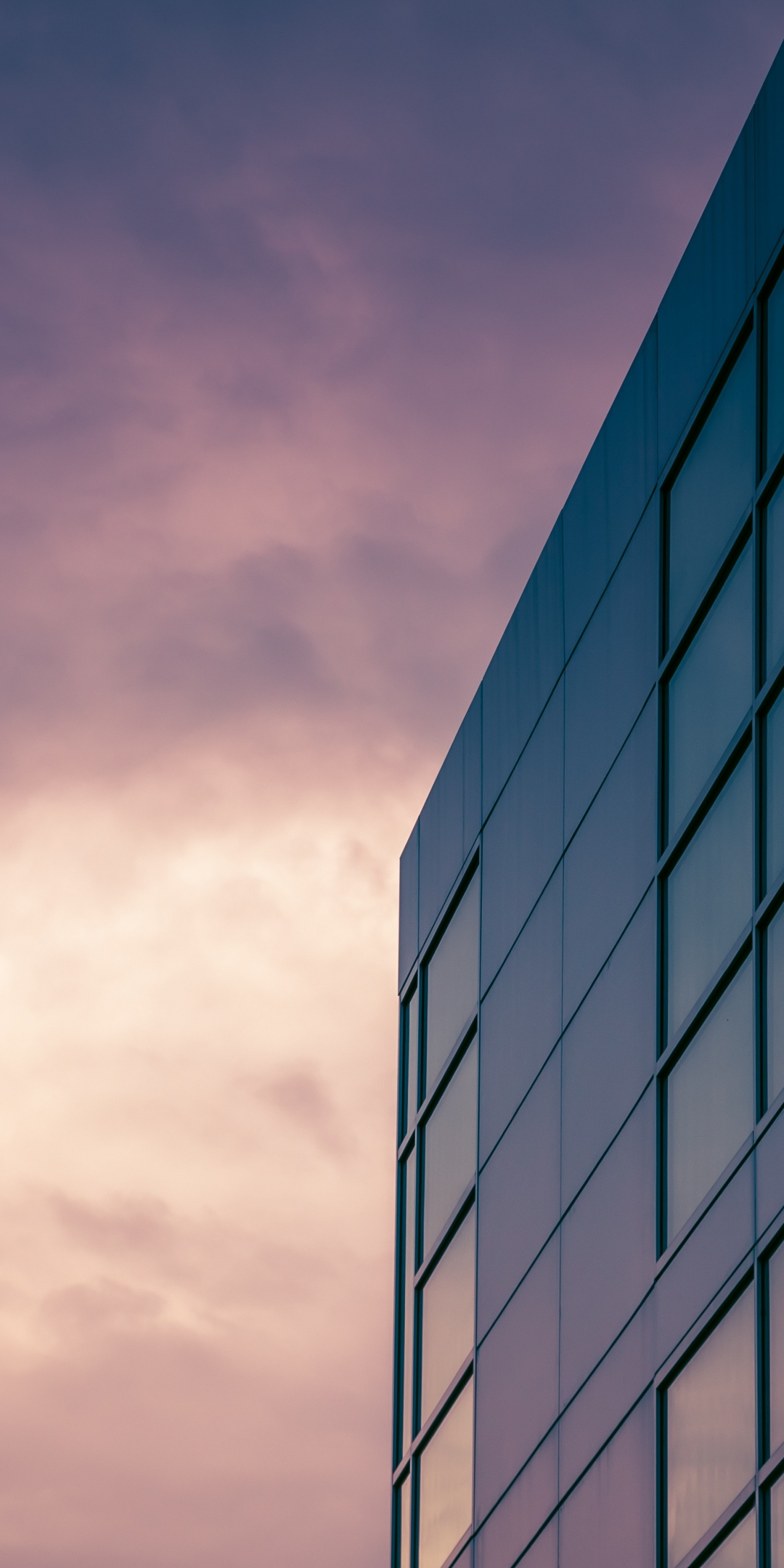 Building, facade, cloudy sky, sunset, 1080x2160 wallpaper