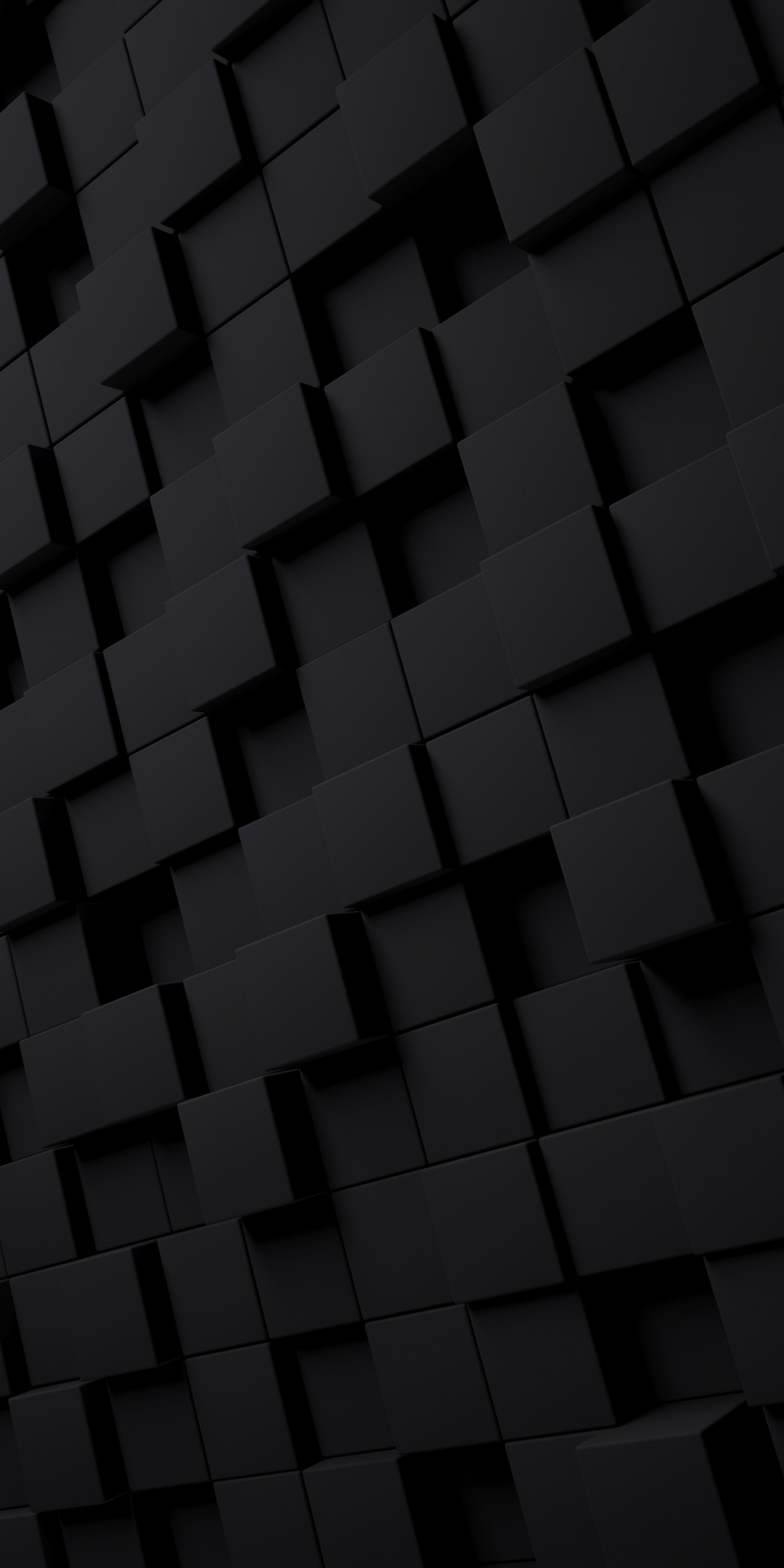 Black, pattern, dark cubes, abstract, 1080x2160 wallpaper