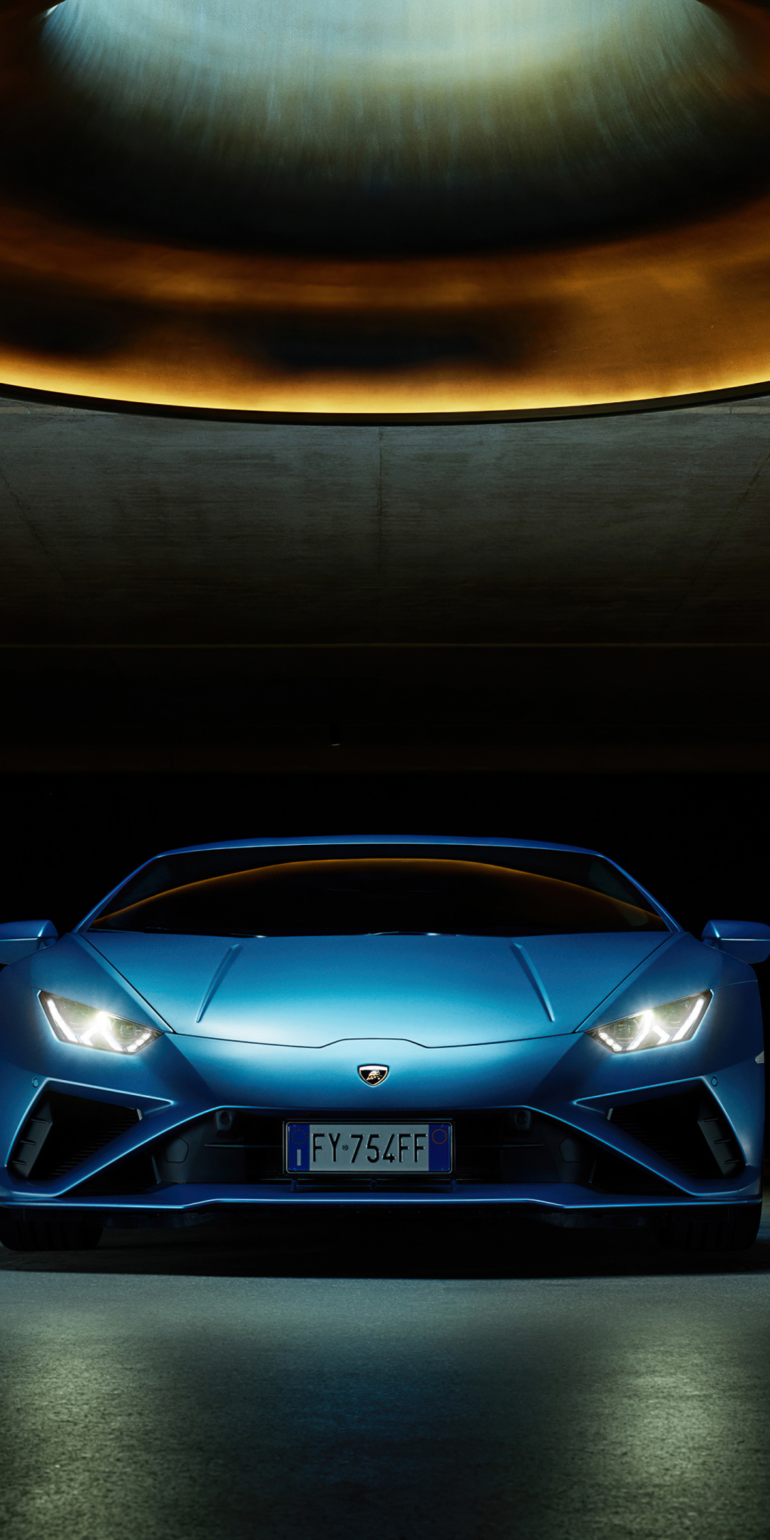 Blue Lamborghini Huracan EVO sport, supercar, 1080x2160 wallpaper
