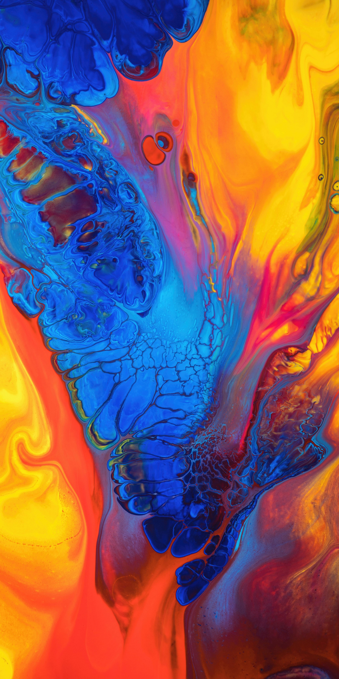 Multi-colored texture, abstraction, fluid like artwork, 1080x2160 wallpaper