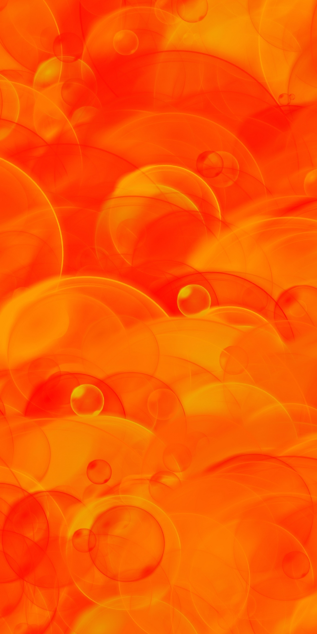 Texture, bubbles, digital art, orange, 1080x2160 wallpaper