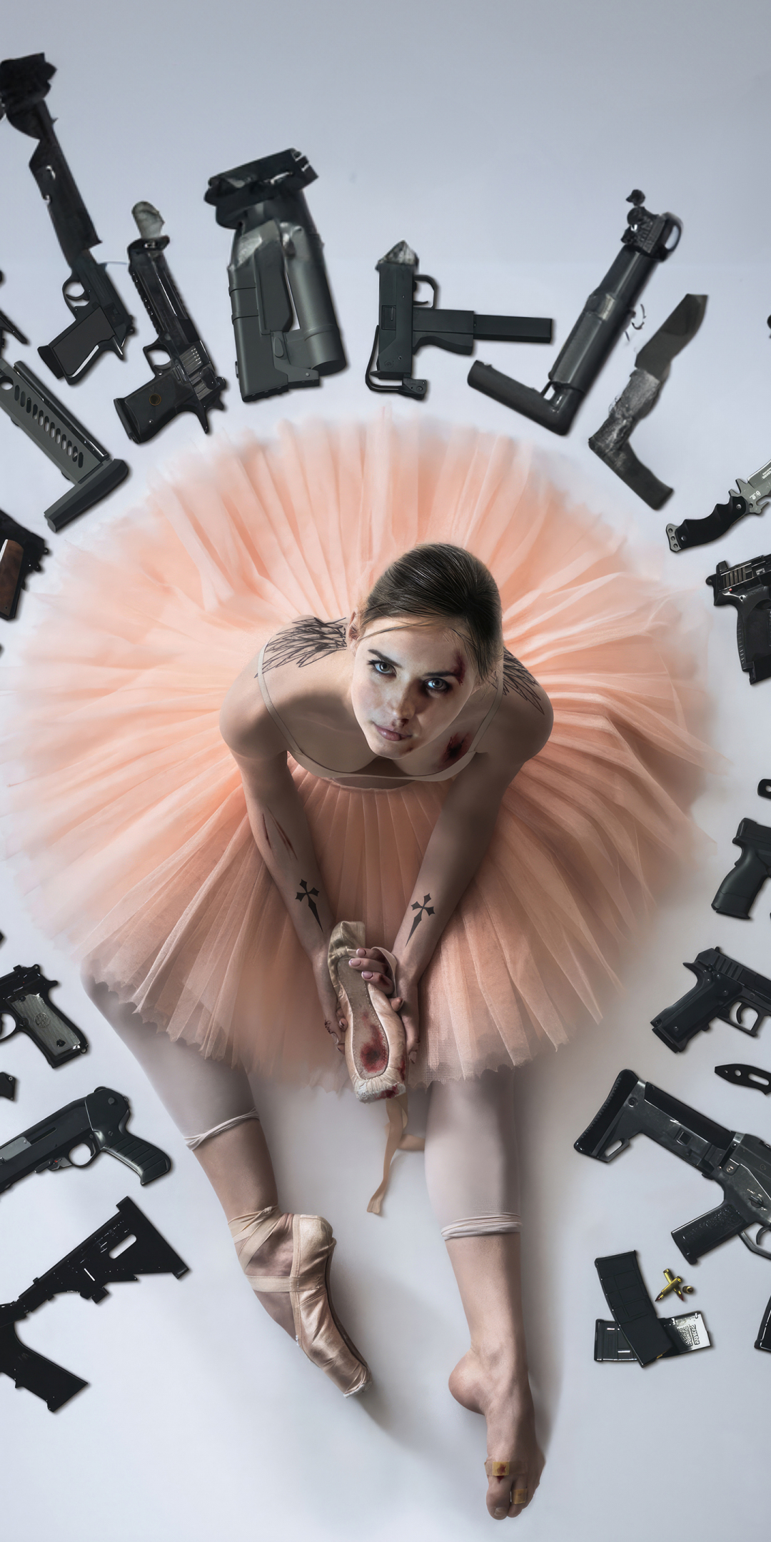 Ballerina, 2024 movie, gun and dance, 1080x2160 wallpaper