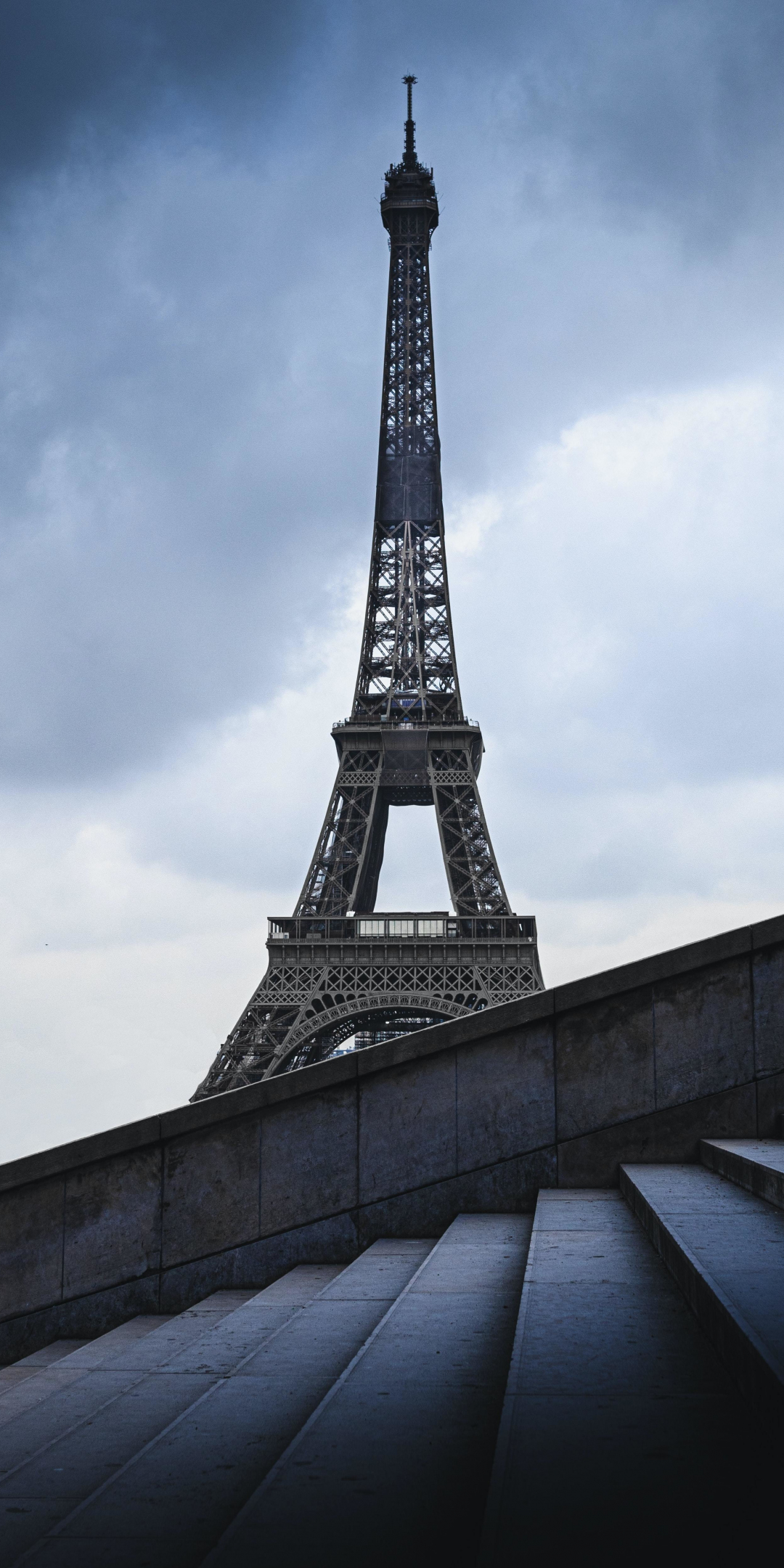 Eiffel tower, architecture of Paris, stairs, 1080x2160 wallpaper