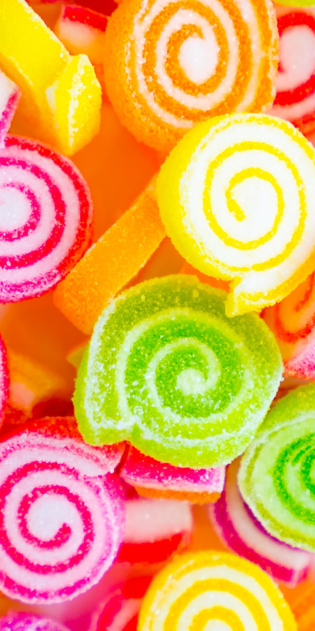 Colorful, candies, sweet rolles, 1080x2160 wallpaper