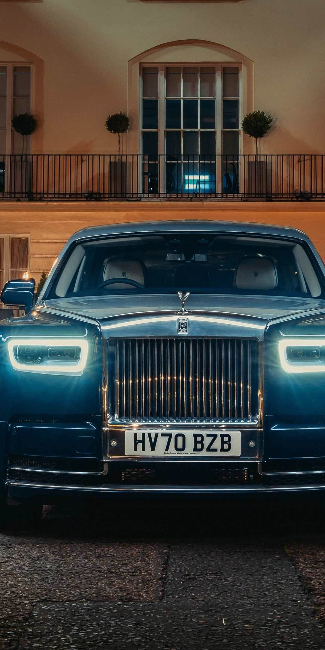 Rolls-Royce Phantom, luxurios blue car, 22, 1080x2160 wallpaper