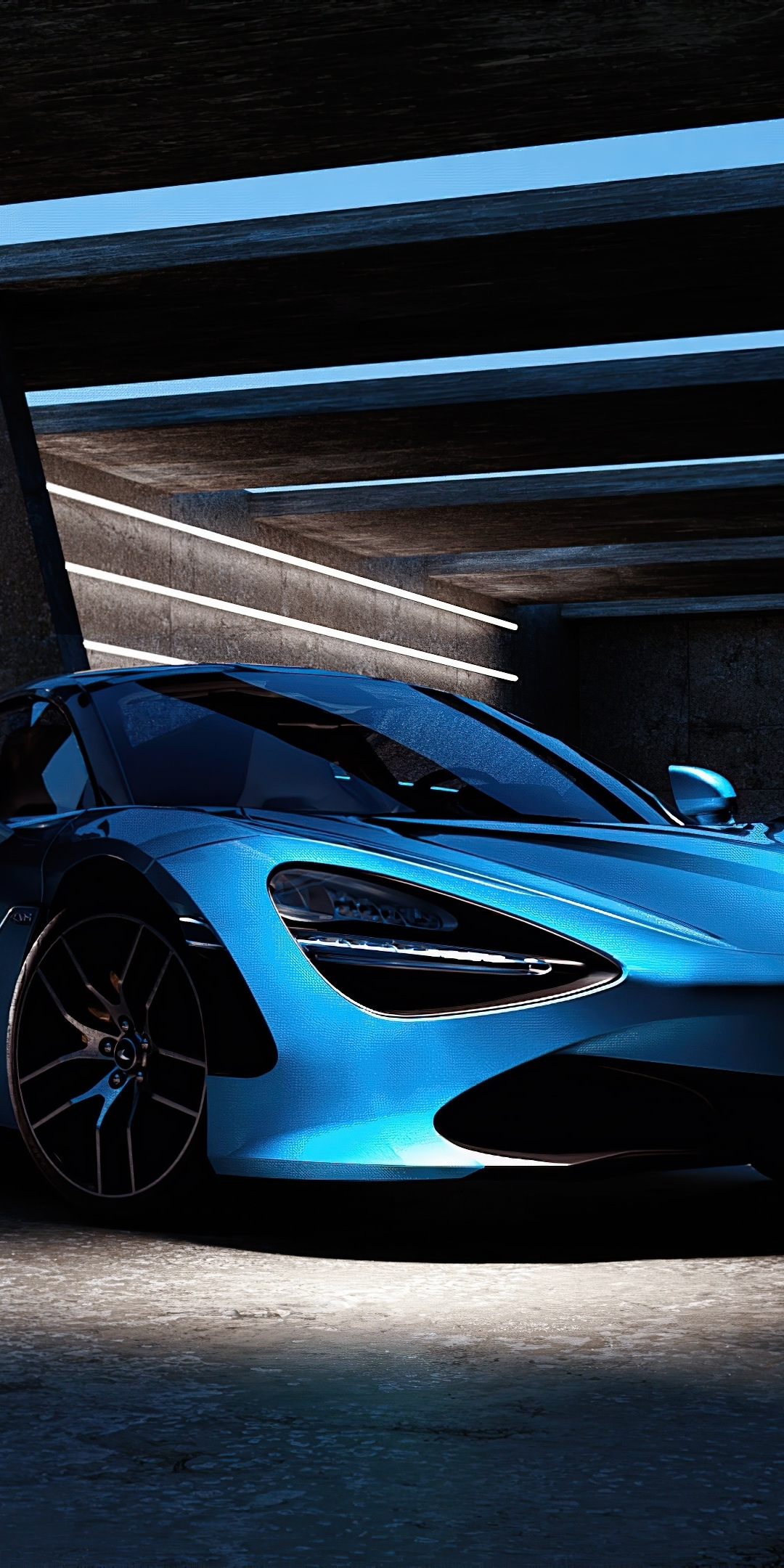 Blue McLaren, sportcar, 2020, 1080x2160 wallpaper