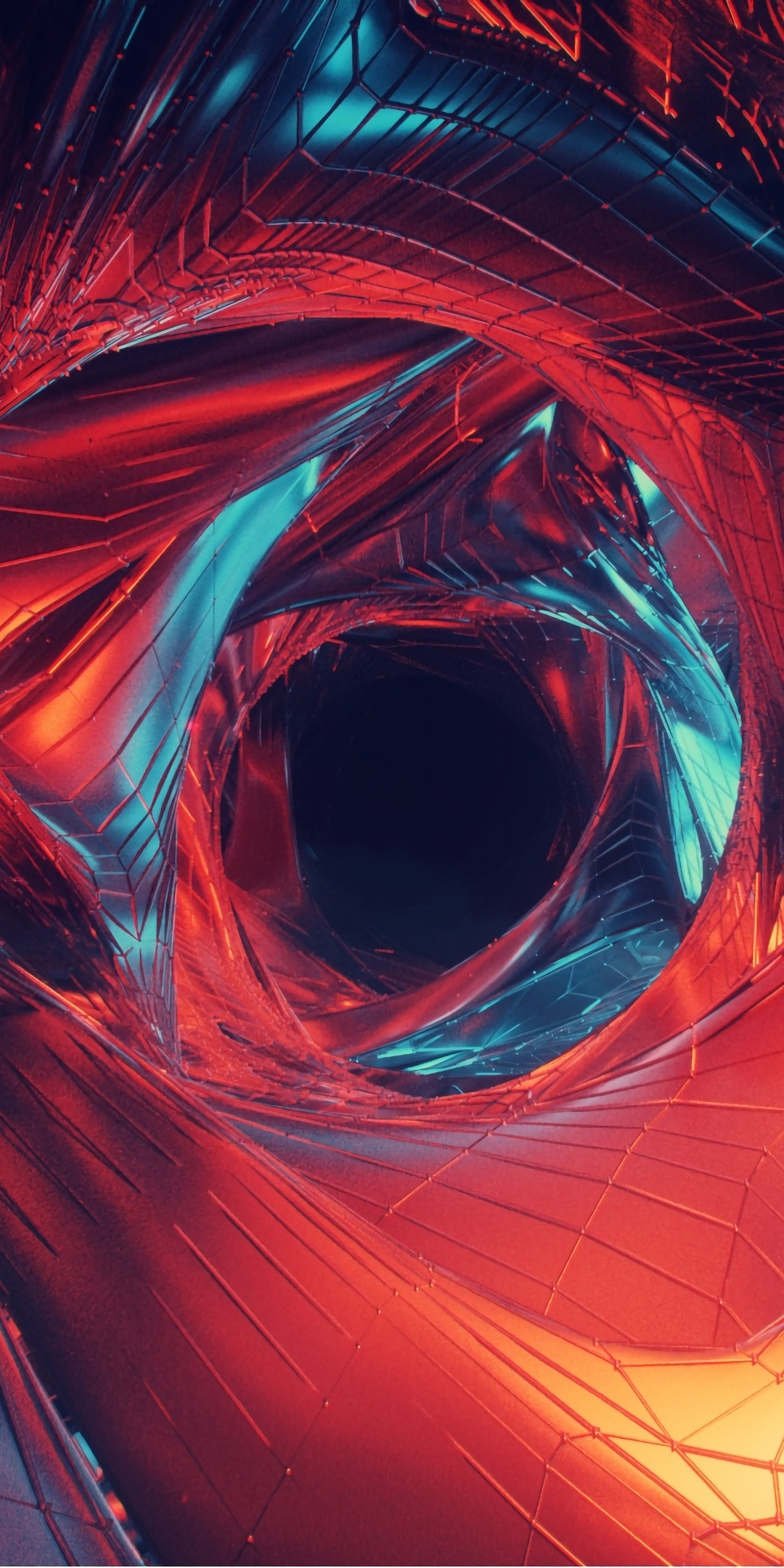 Wormhole, digital art, abstract, 1080x2160 wallpaper