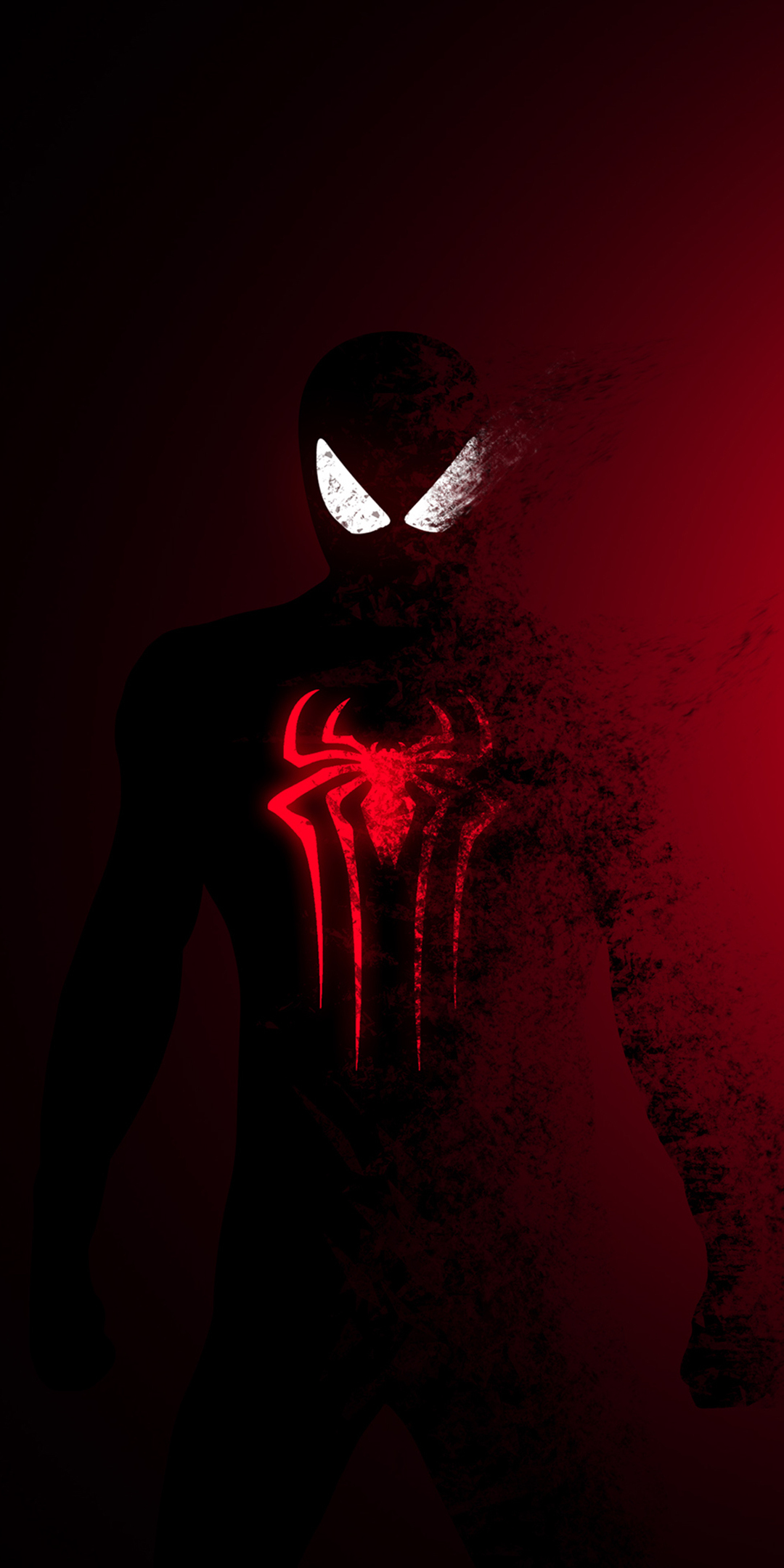 Spider-man, Spider-Man: Far From Home, dark-red, fade effect, art, 1080x2160 wallpaper