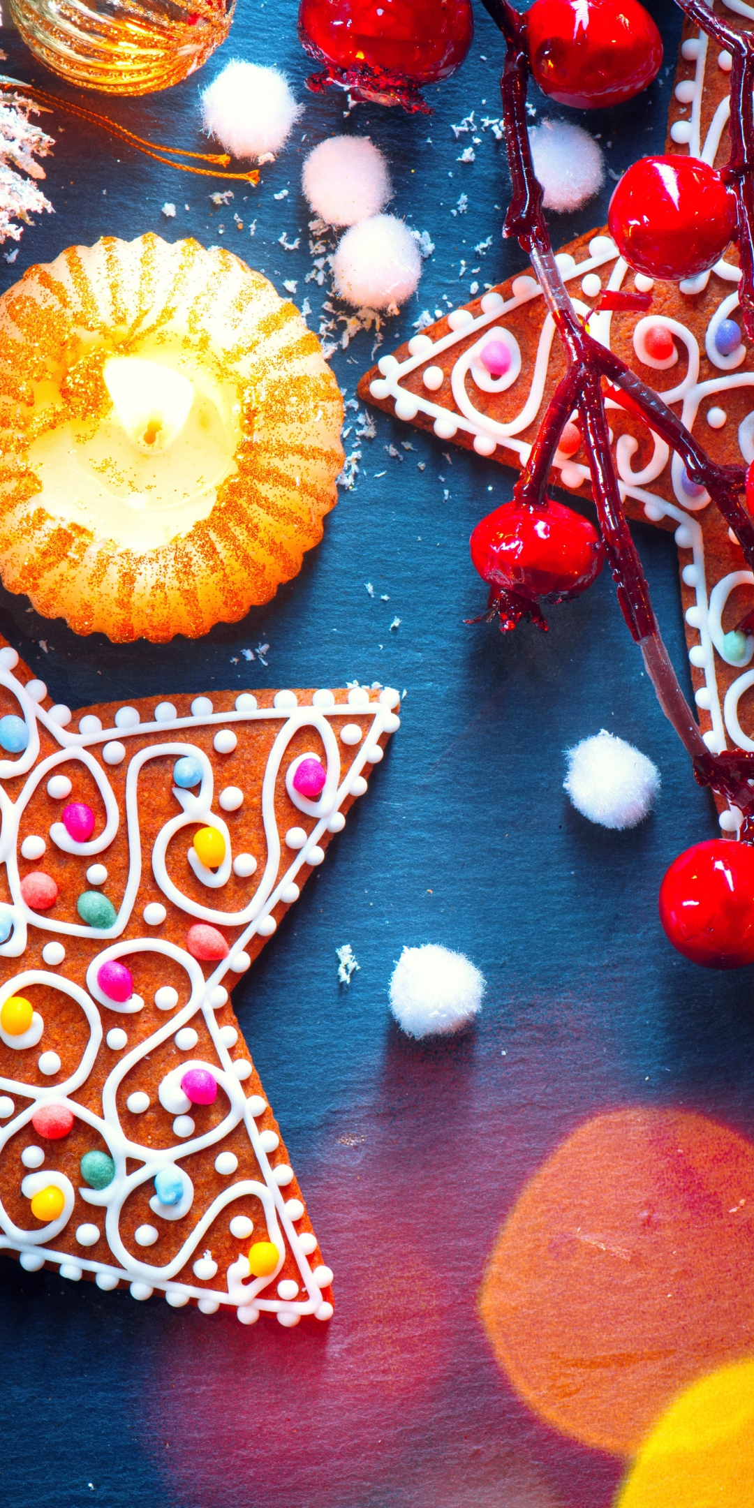 Holiday, colorful cookies, 1080x2160 wallpaper