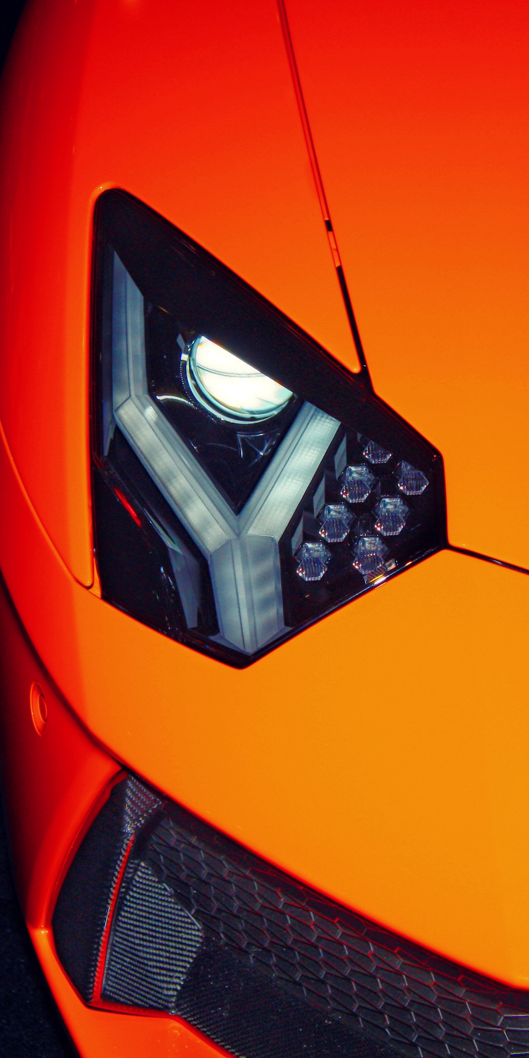 Exotic car, Lamborghini, headlight, 1080x2160 wallpaper