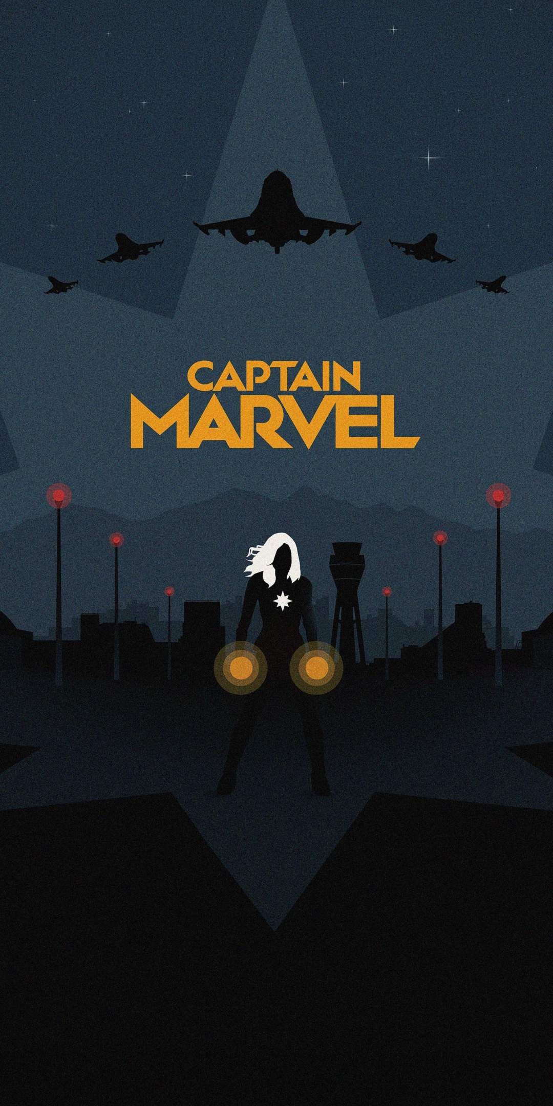 Captain Marvel, minimal, poster, 1080x2160 wallpaper