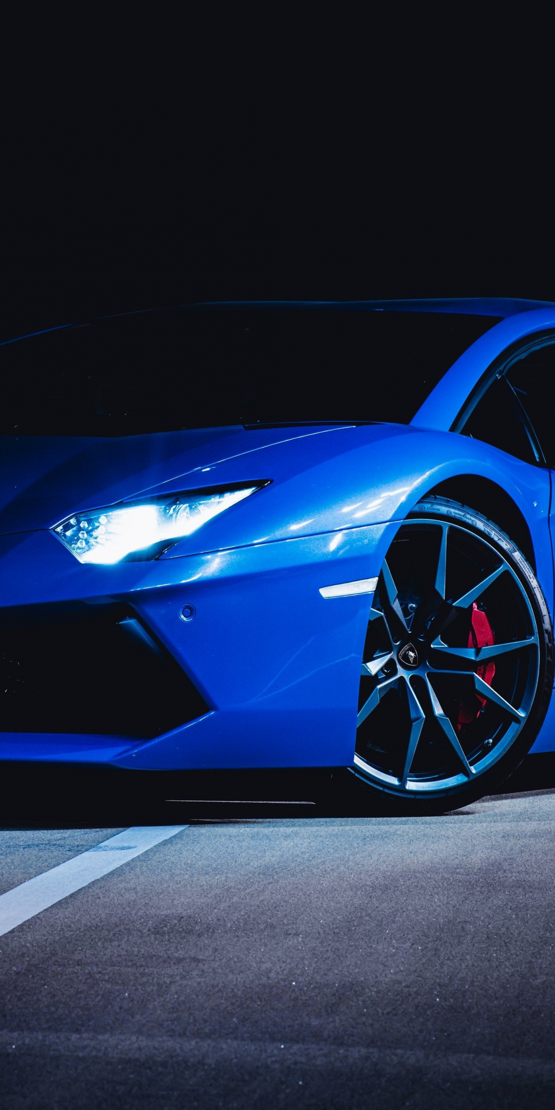 Sports car, blue Lamborghini, 1080x2160 wallpaper