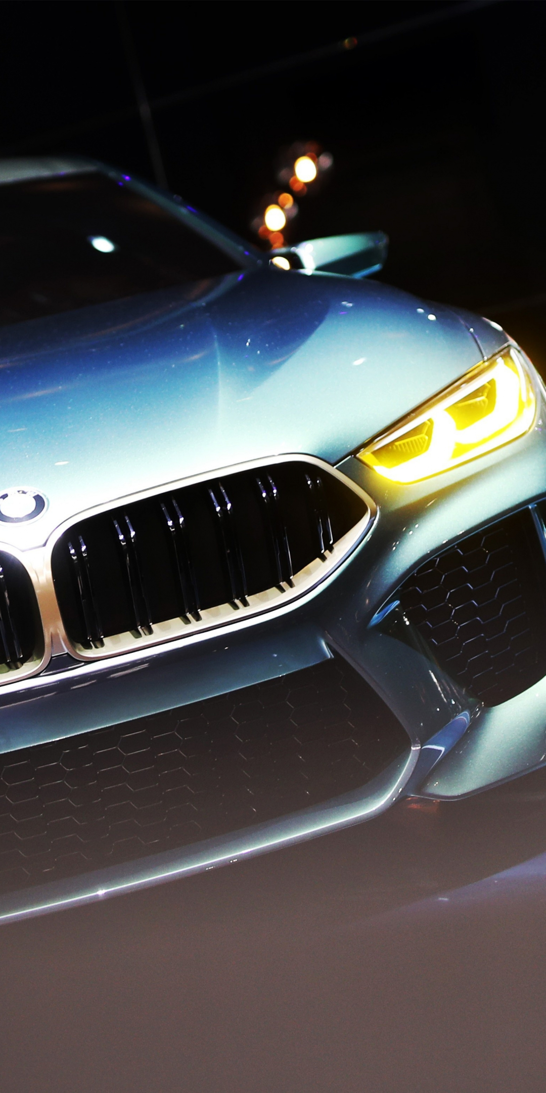 Headlight, front, BMW M8 Gran Coupe, 1080x2160 wallpaper