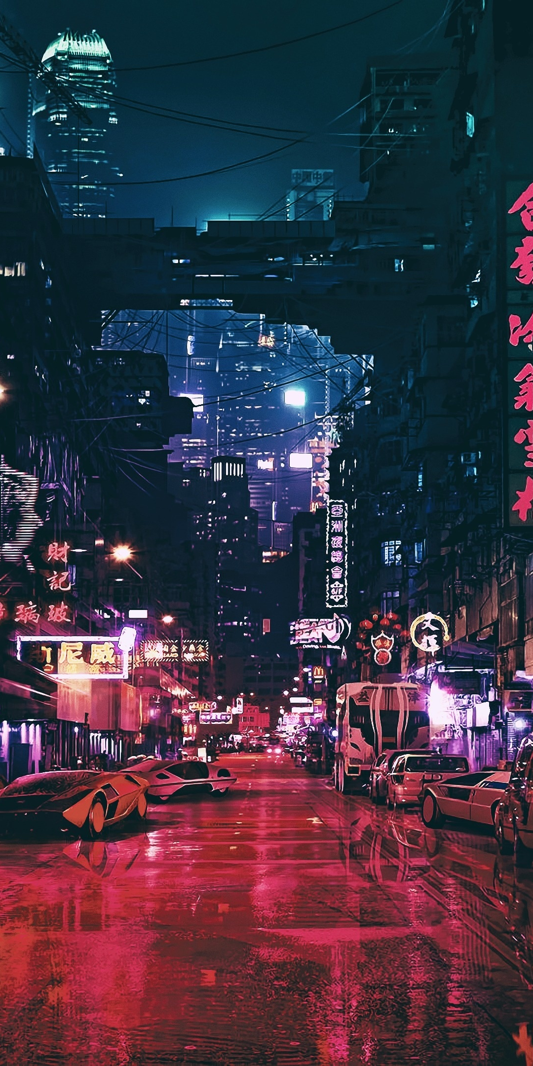 Ghost in the shell, city, movie, 1080x2160 wallpaper
