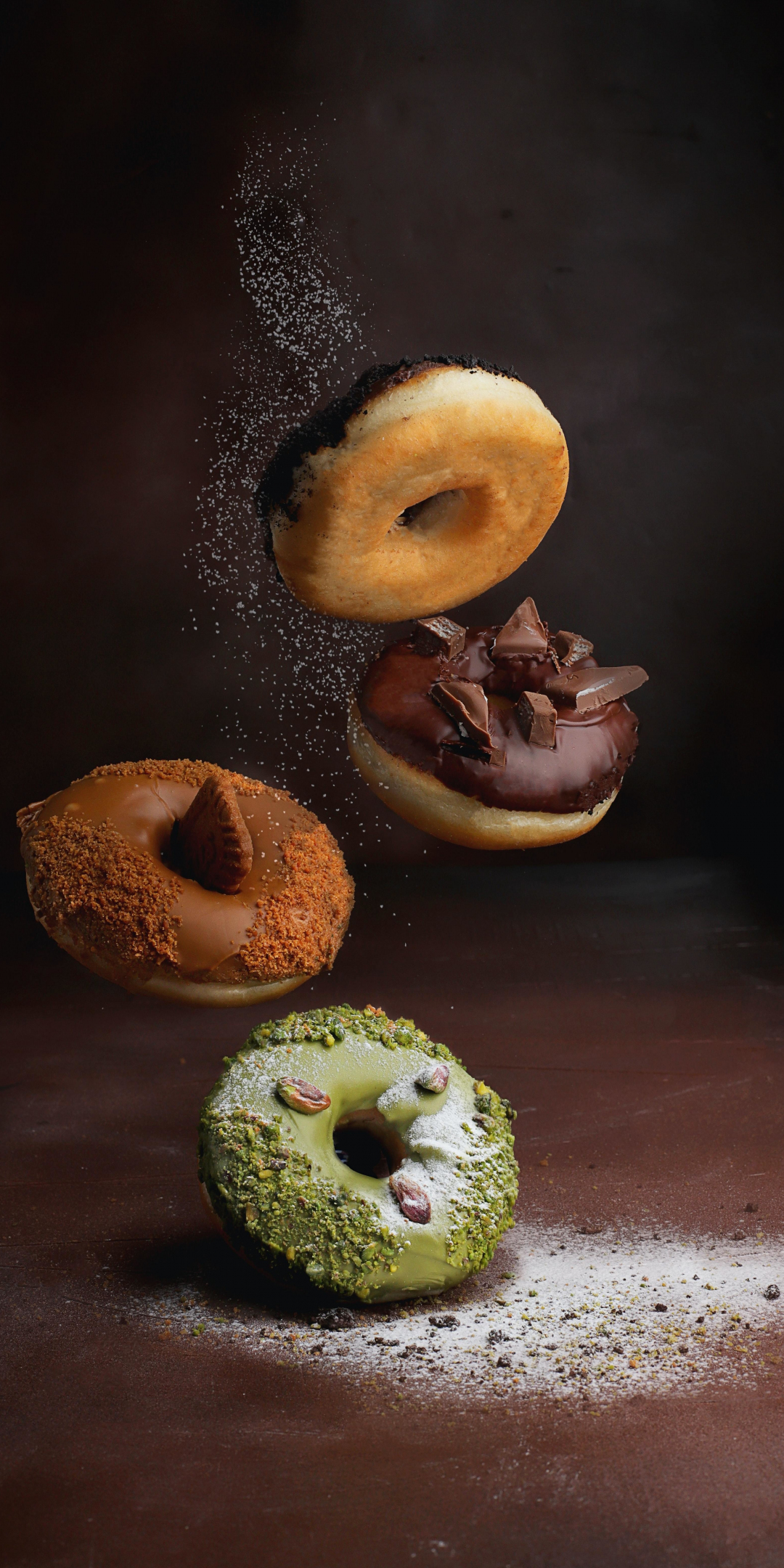 Doughnut, close up, food, 1080x2160 wallpaper