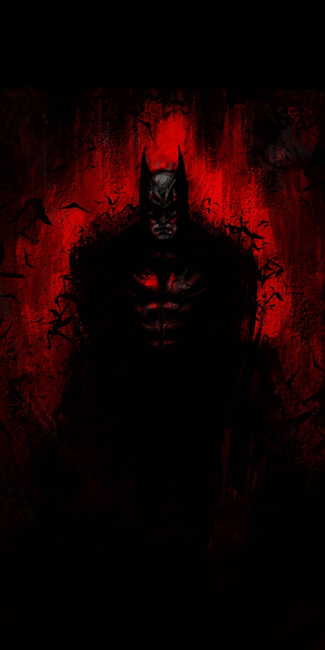 Dark, artwork, batman, minimal, dc comics, 1080x2160 wallpaper
