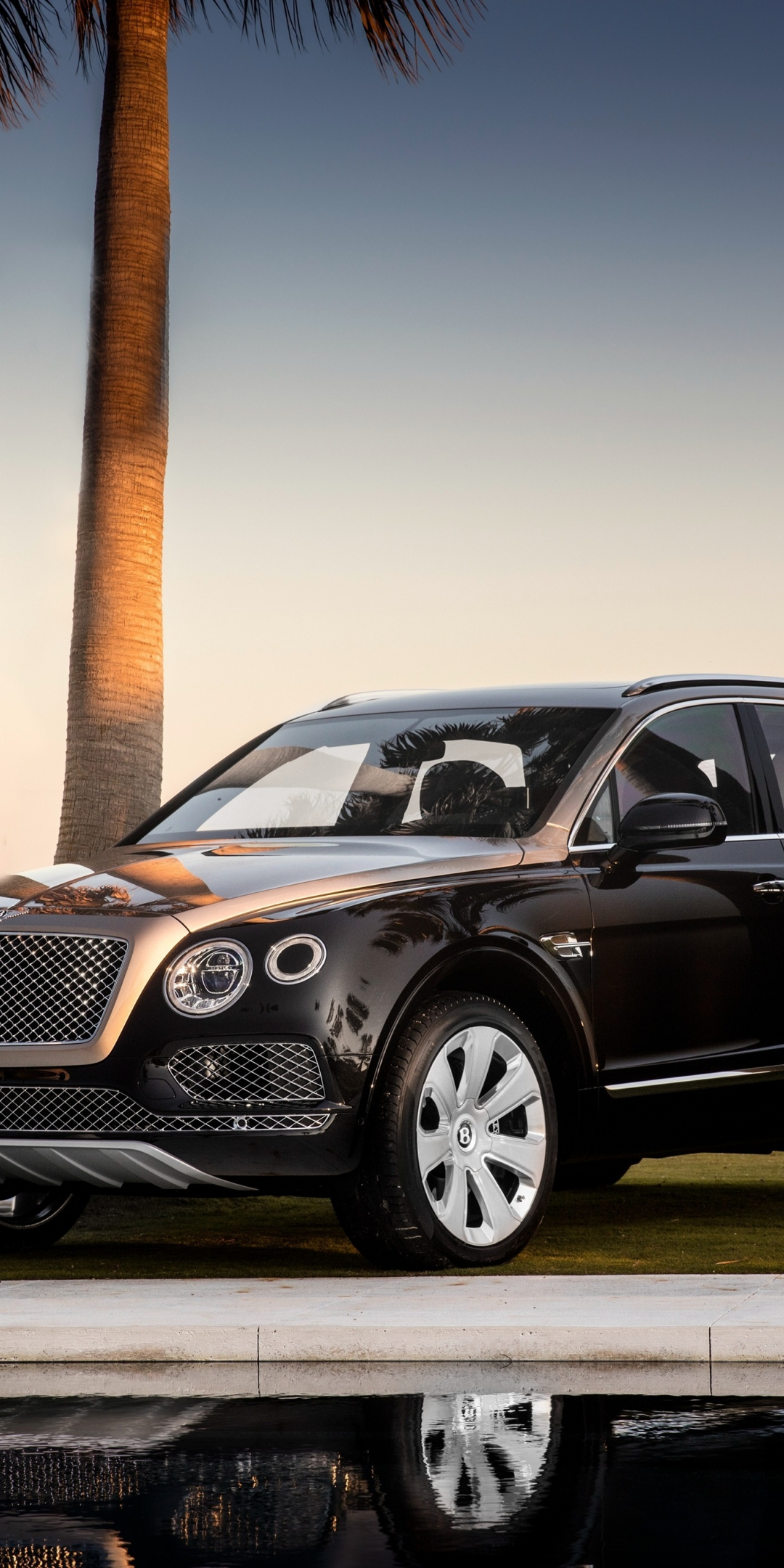 Black, Bentley Bentayga, luxurious car, 1080x2160 wallpaper