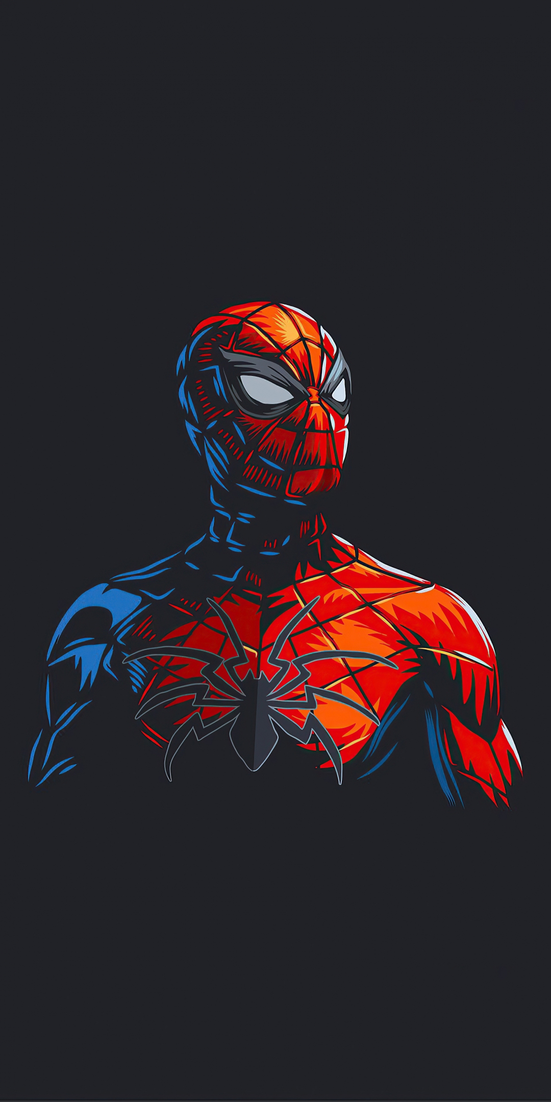 Spider-man red suit, minimal, 2020, 1080x2160 wallpaper