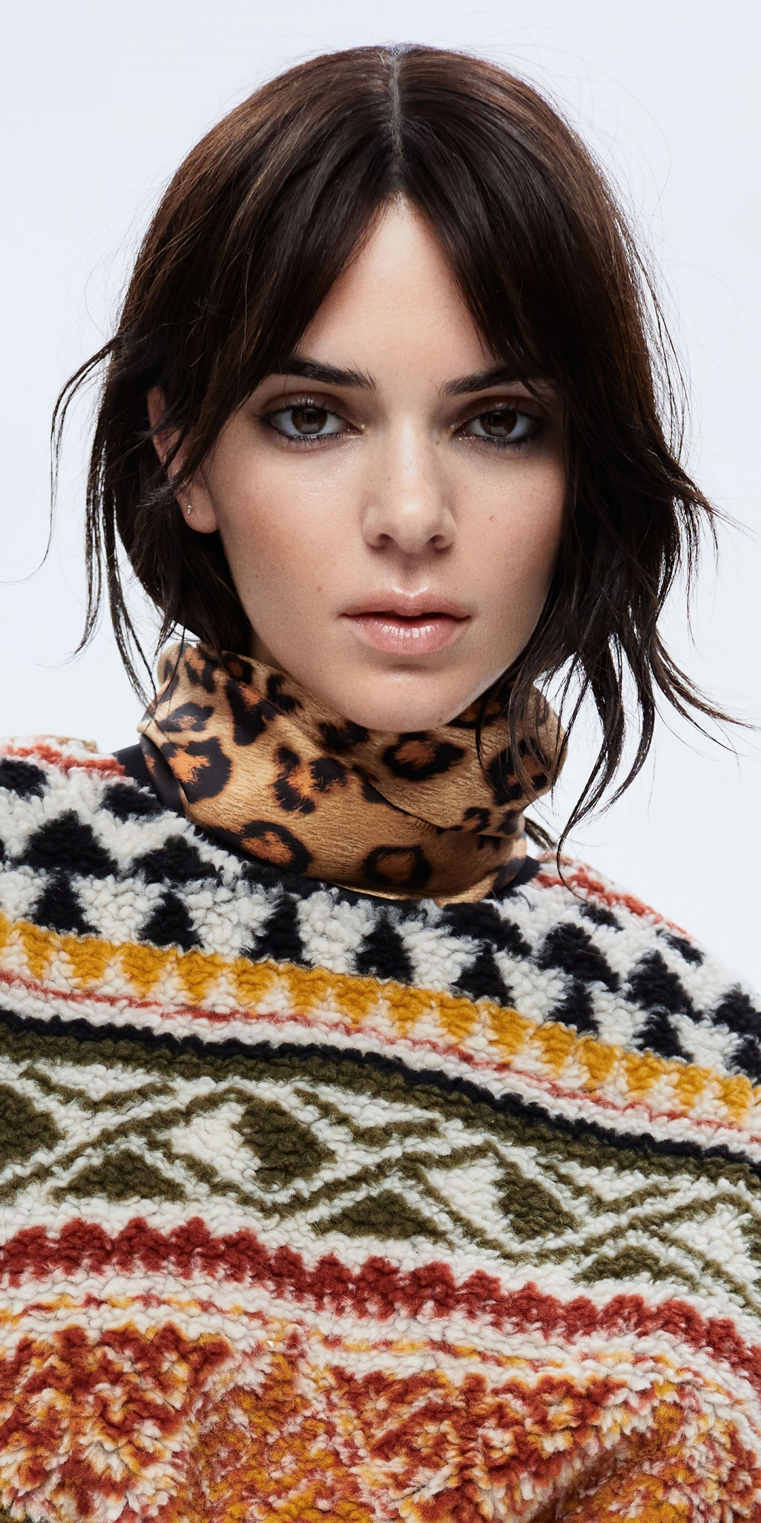 2021, brunette model, Kendall Jenner, Elle, 1080x2160 wallpaper