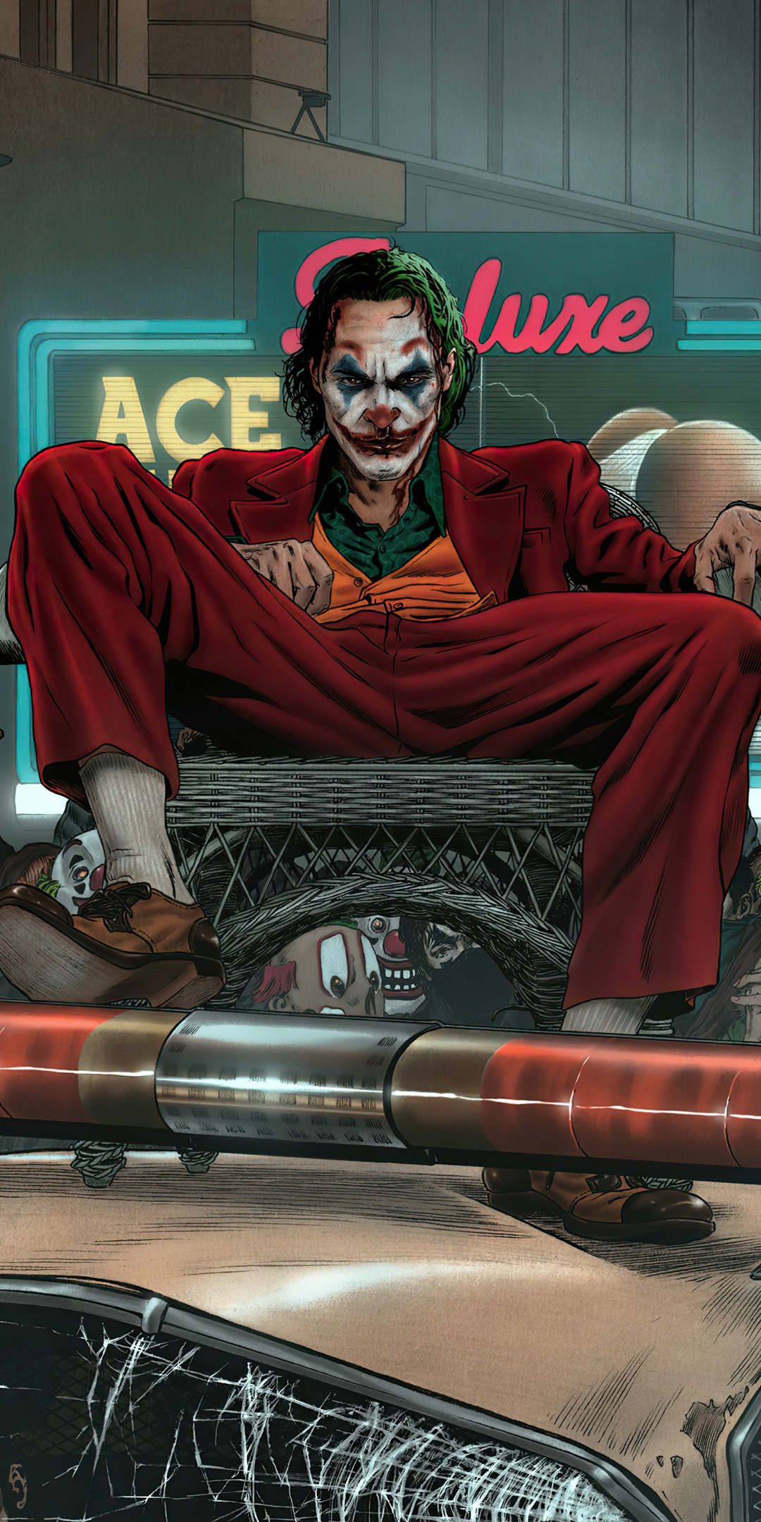 Joker's army, fan art, 1080x2160 wallpaper