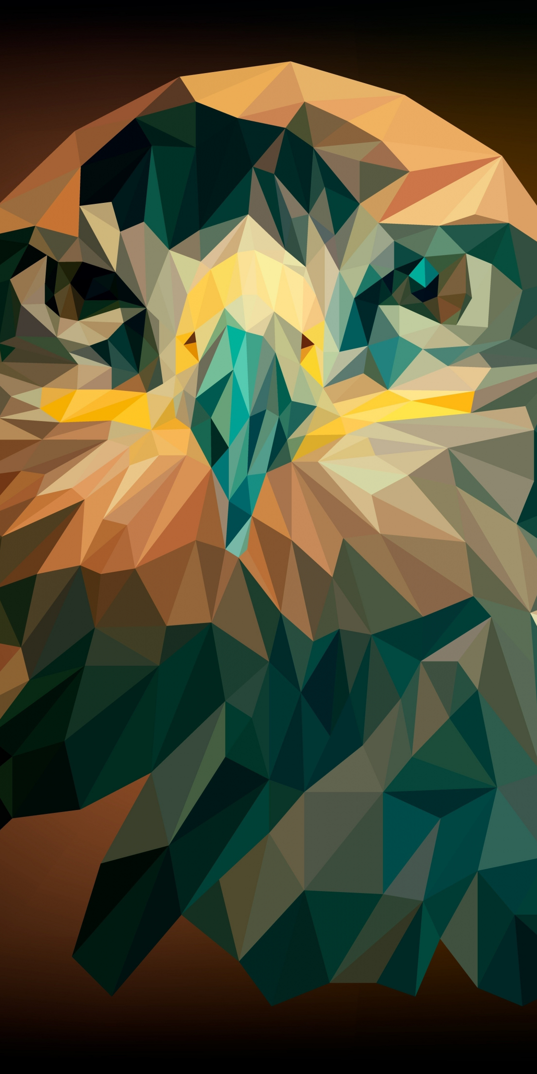 Eagle, muzzle, low poly, abstract, 1080x2160 wallpaper