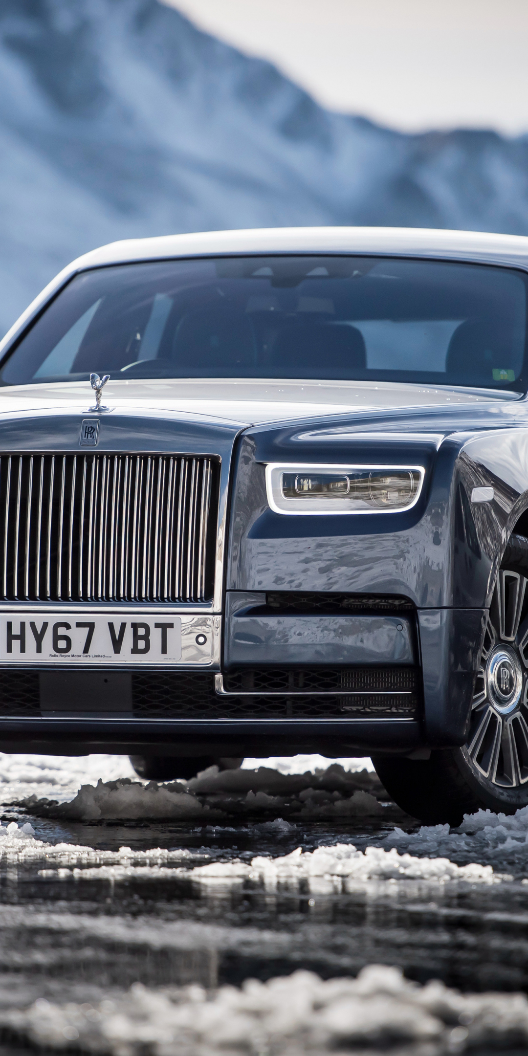 Rolls-Royce Phantom, UK, front view, 2017, 1080x2160 wallpaper