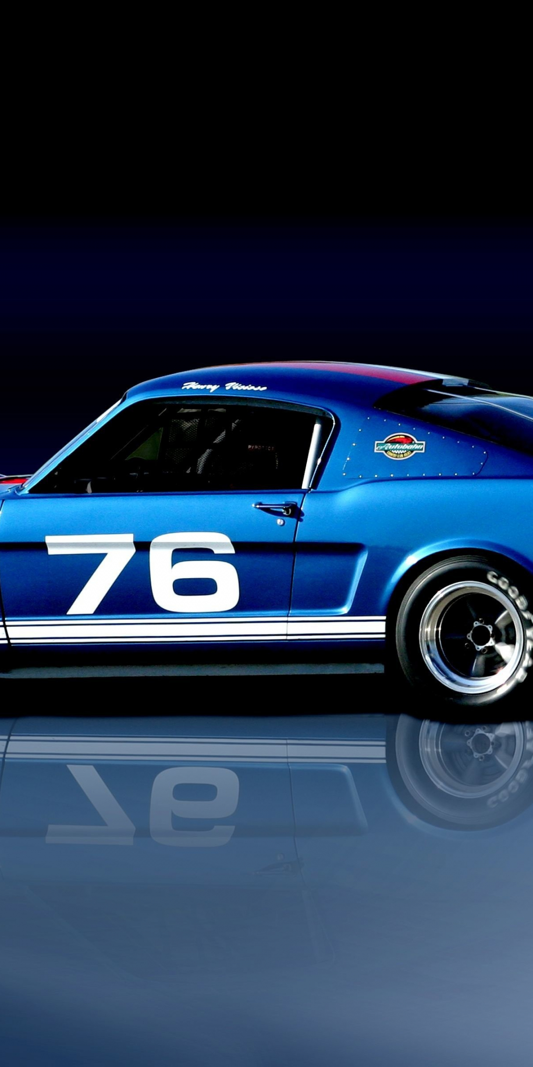Portrait, side view, blue, 1966 Shelby GT350, 1080x2160 wallpaper
