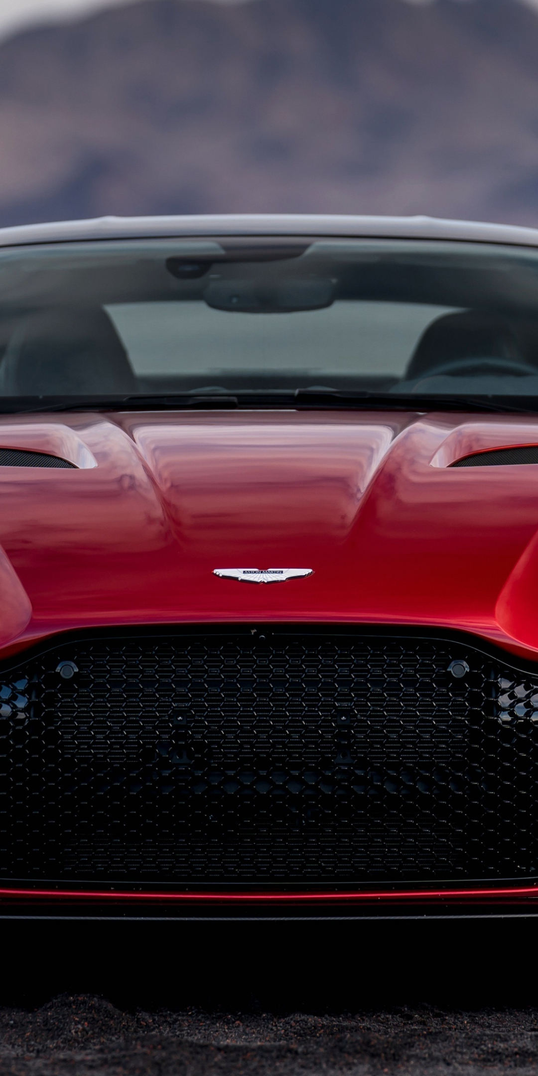 Front, red, 2018 Aston Martin DBS, luxury sedan, 1080x2160 wallpaper