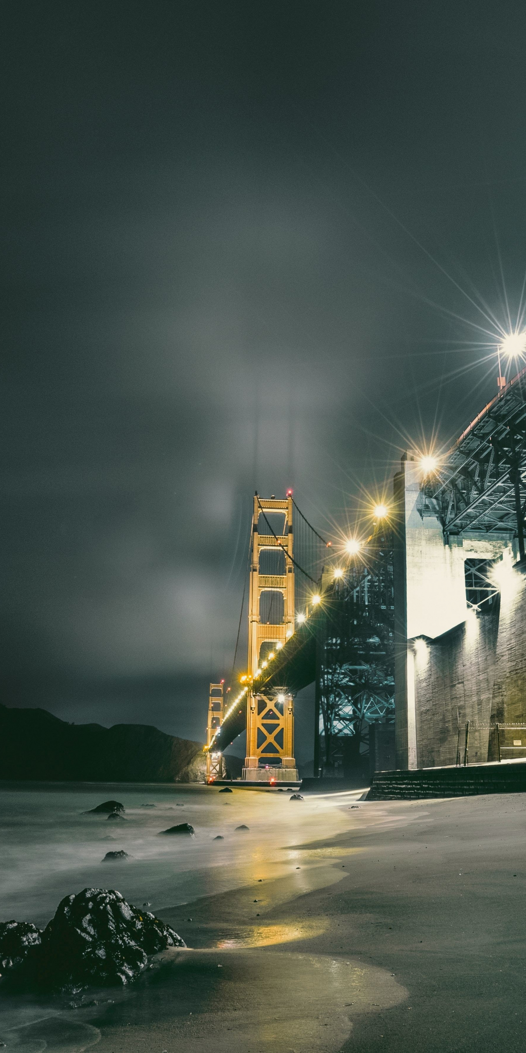 Dark, bridge, coast, Golden Gate Bridge, 1080x2160 wallpaper