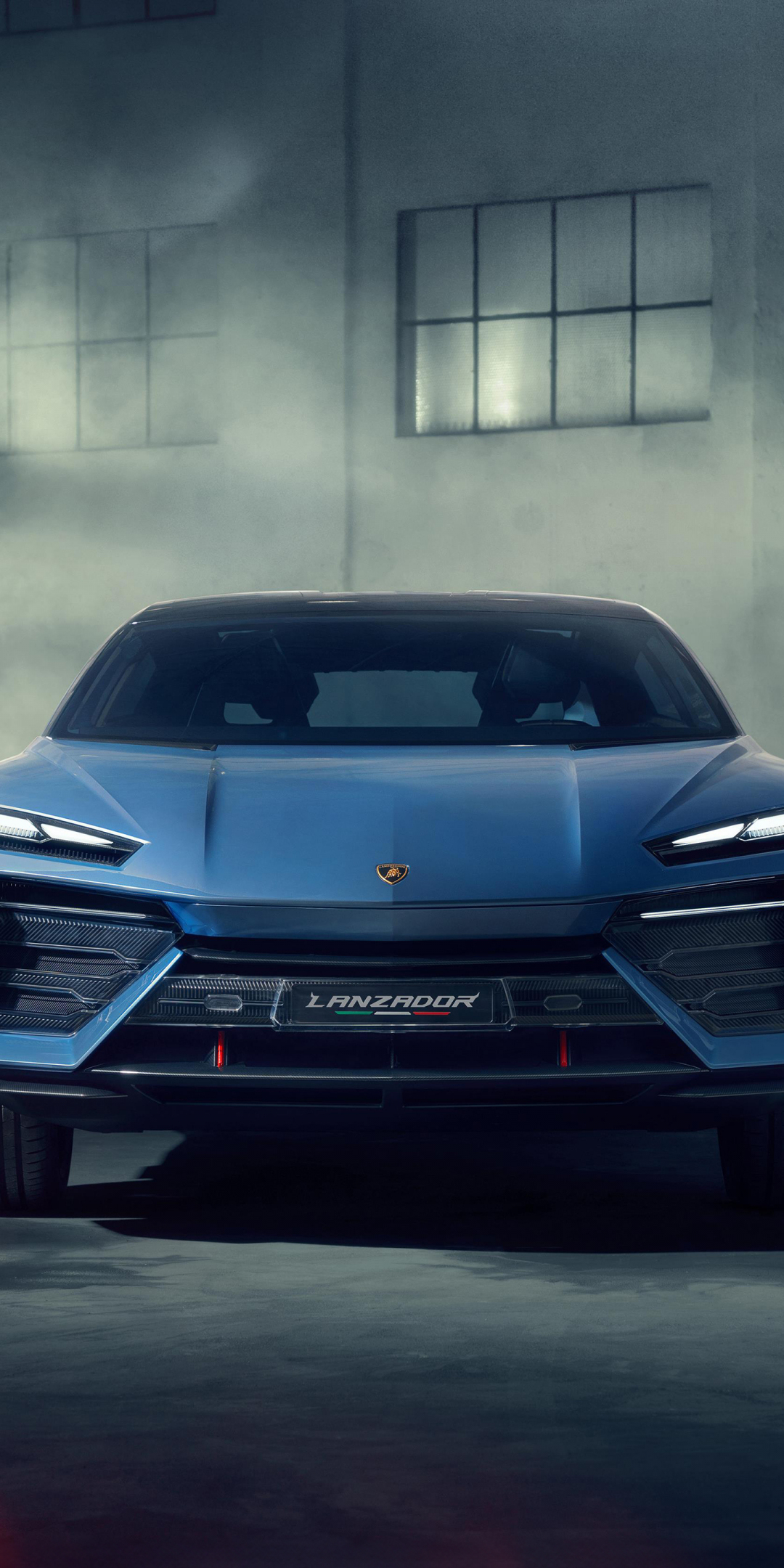 Lamborghini Lanzador, blue car, 1080x2160 wallpaper