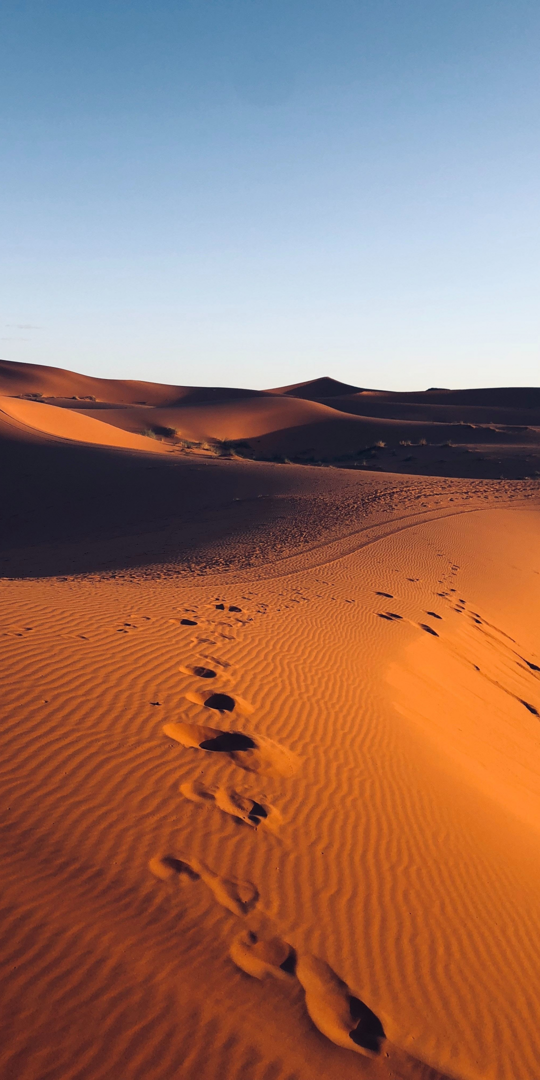 Morocco, marks, dunes, desert, sand, 1080x2160 wallpaper