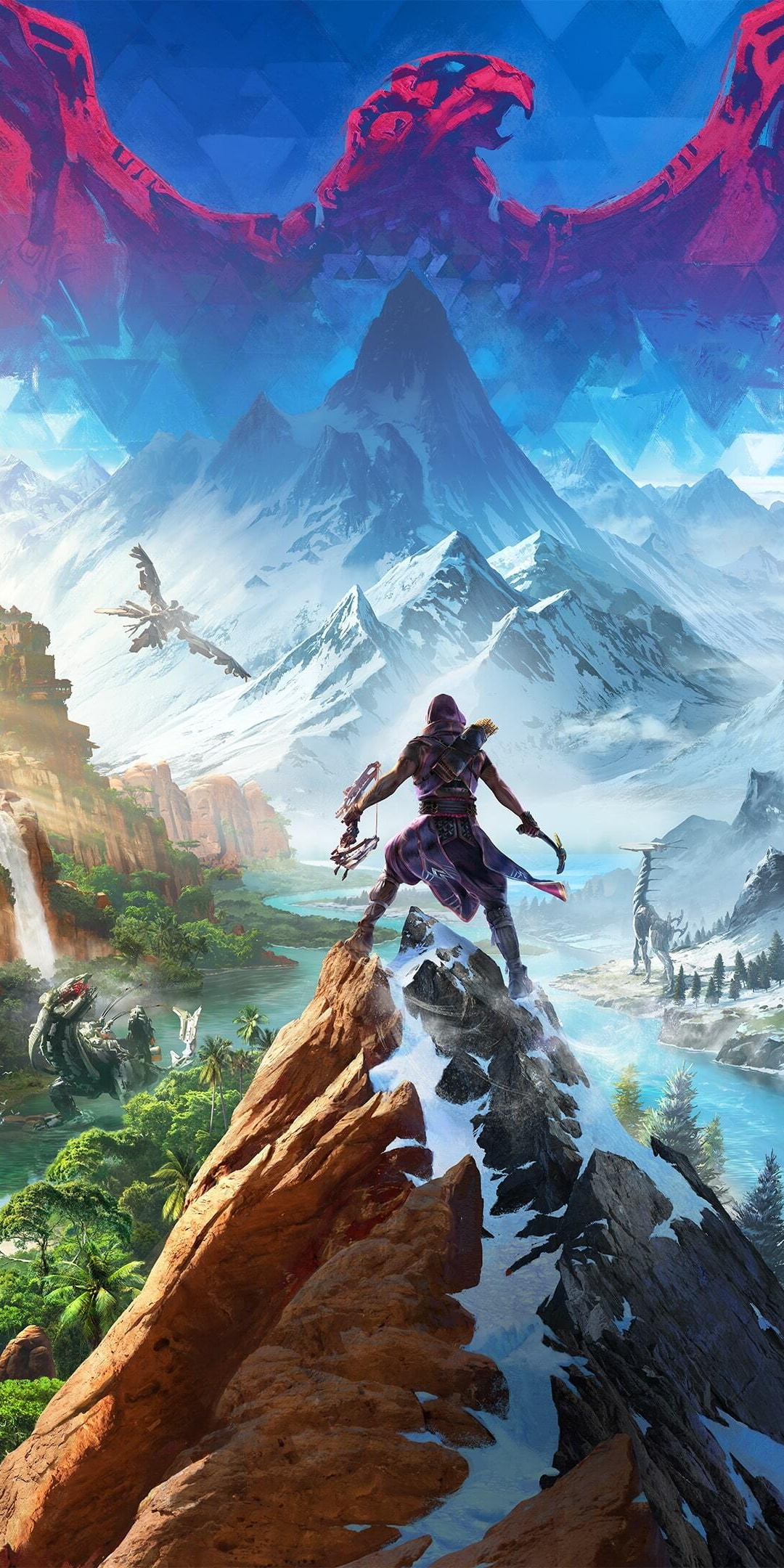 Horizon Call of the Mountain, on peak of mountain, 2023 gaming, 1080x2160 wallpaper