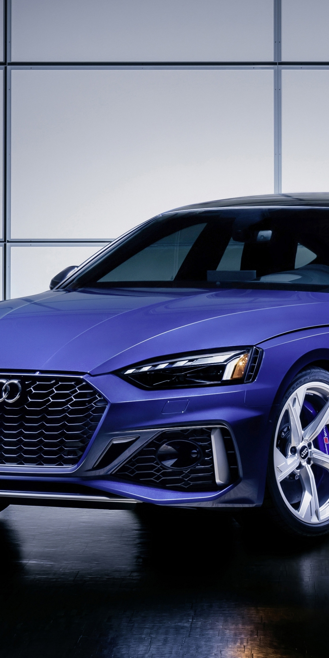 Luxury car, Blue Audi RS5, 1080x2160 wallpaper