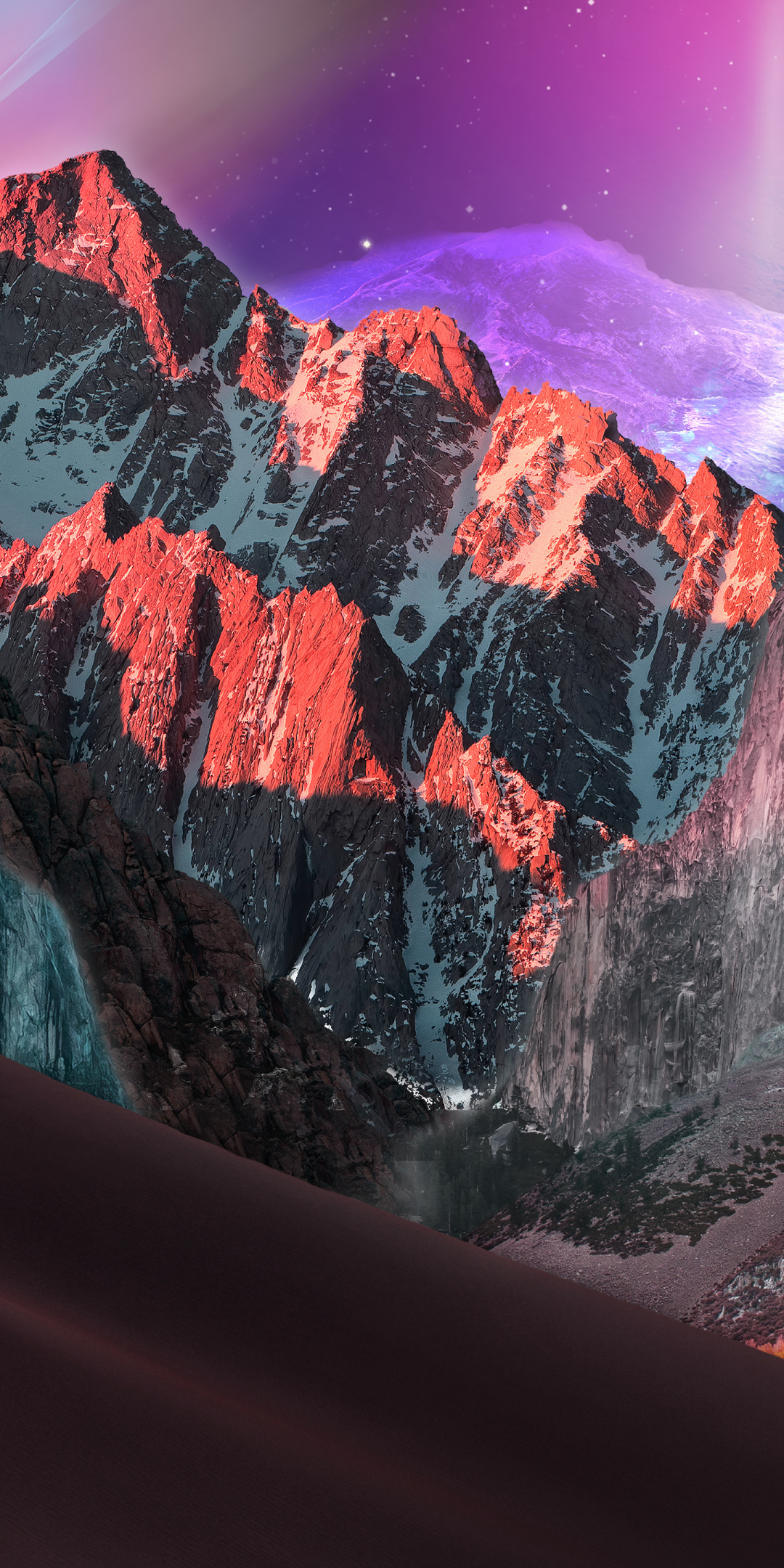 Mac OX X, mountains, desert, landscape, photo manipulation, 1080x2160 wallpaper