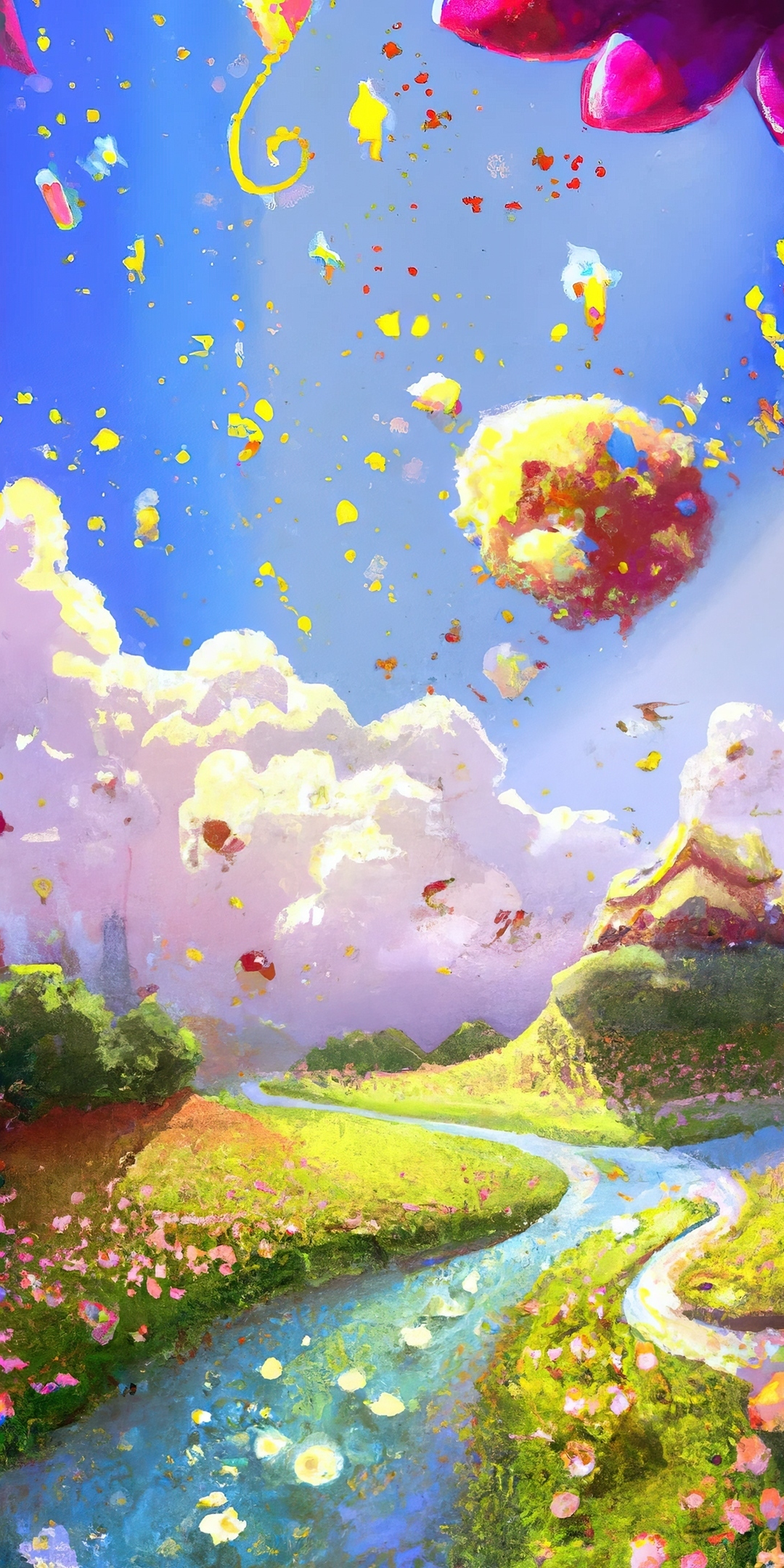 Colorful world, fantasy art, 1080x2160 wallpaper