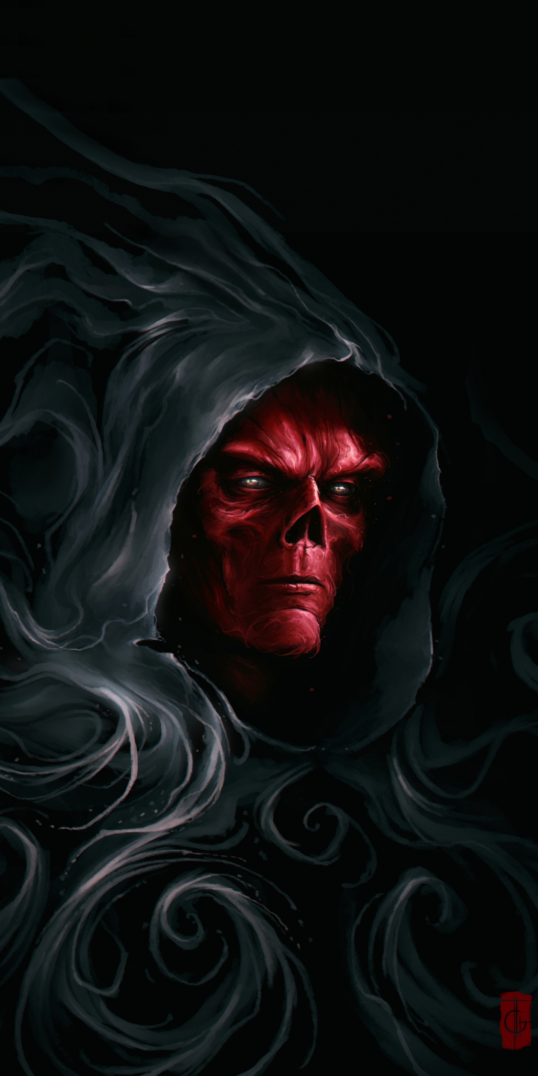 Stone Keeper, villain, marvel, red skull, artwork, 1080x2160 wallpaper