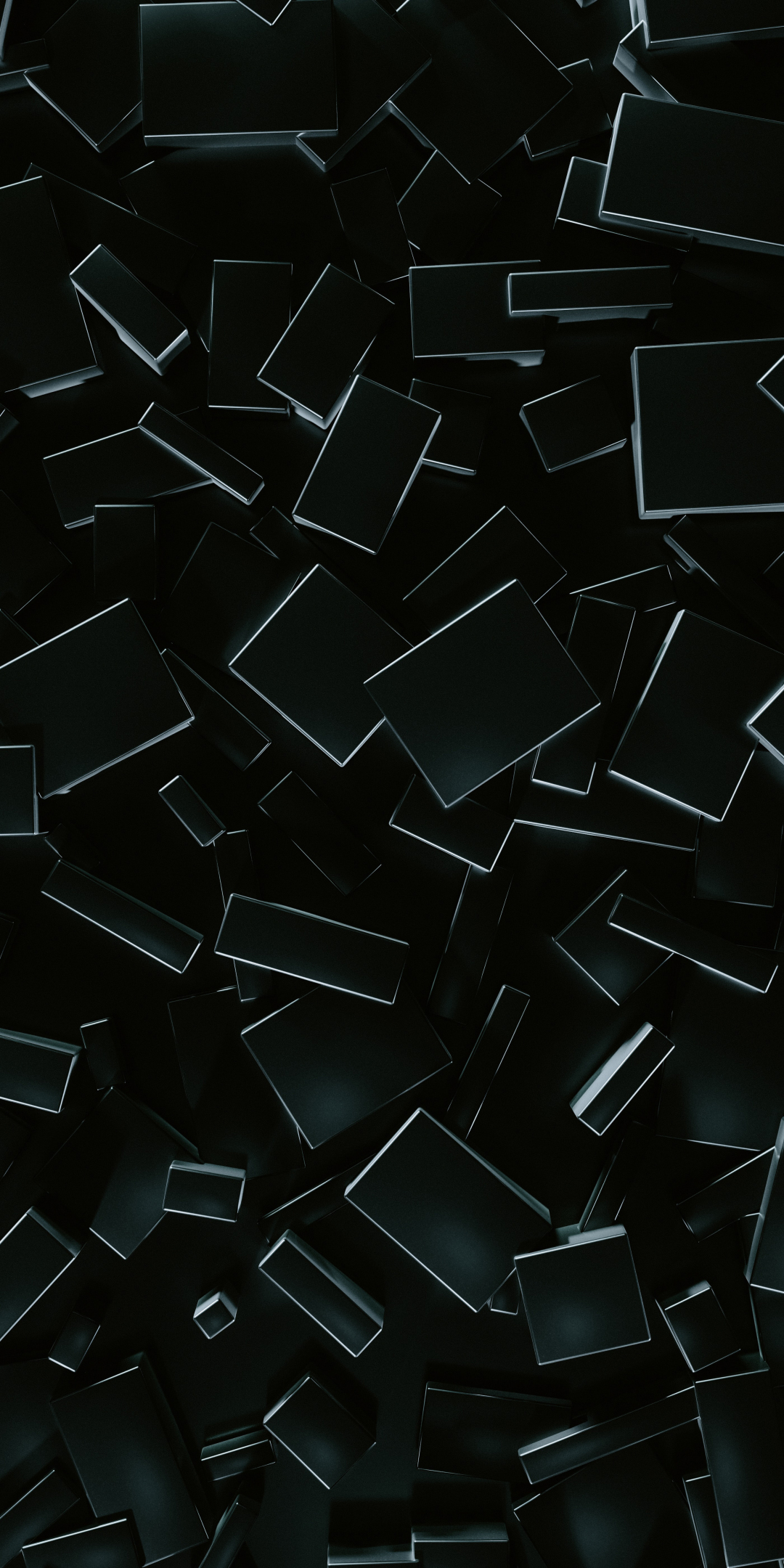 Abstract, cubes, dark shapes, 1080x2160 wallpaper