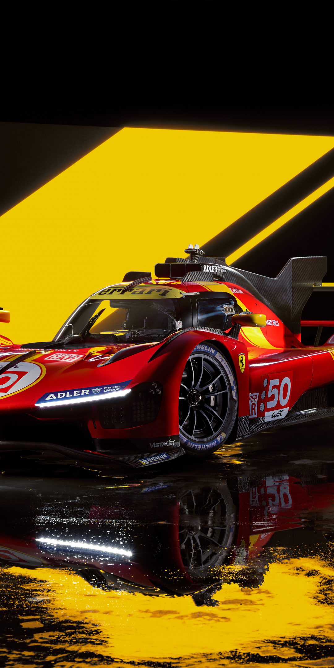 2023 Formula car, Ferrari 499p, 1080x2160 wallpaper