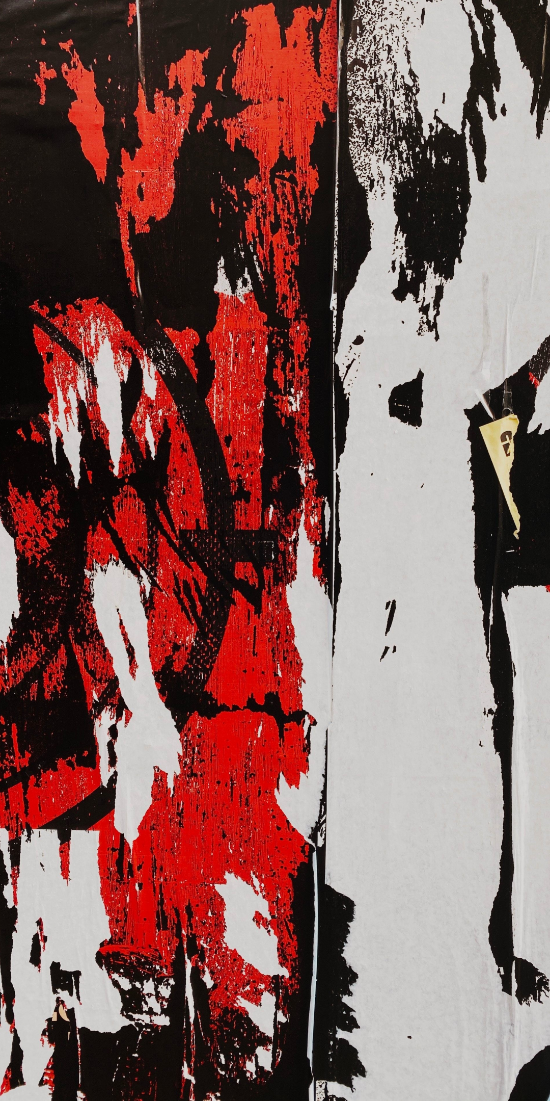Modern art, red-black strokes, 1080x2160 wallpaper
