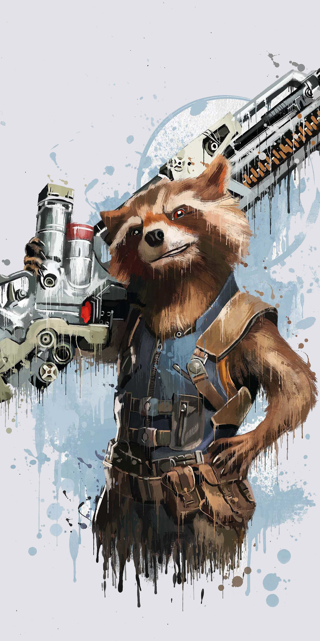 Rocket Raccoon, Avengers: infinity war, minimal, art, 2018, 1080x2160 wallpaper